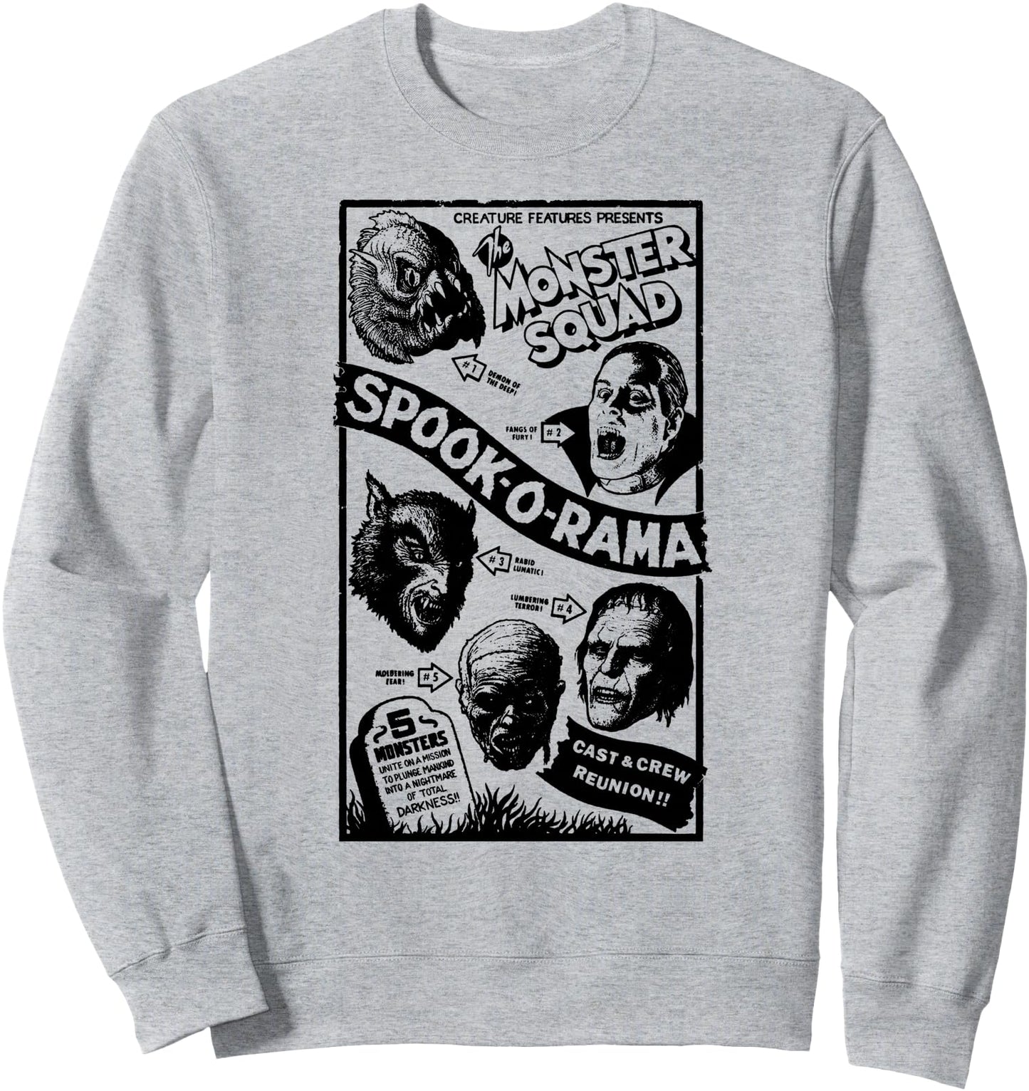 Vintage Halloween Spook-O-Rama Horror Show Monster Squad Sweatshirt