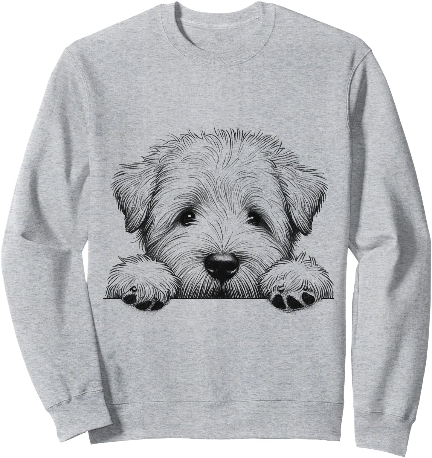 Cute Soft Coated Wheaten Terrier Peeking Dog Design Sweatshirt