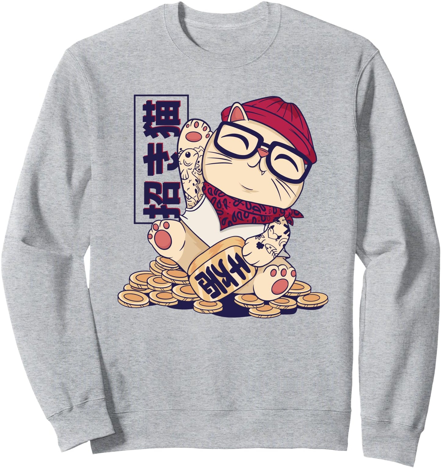 Cool Luck Kitty Japan Japanese Sweatshirt