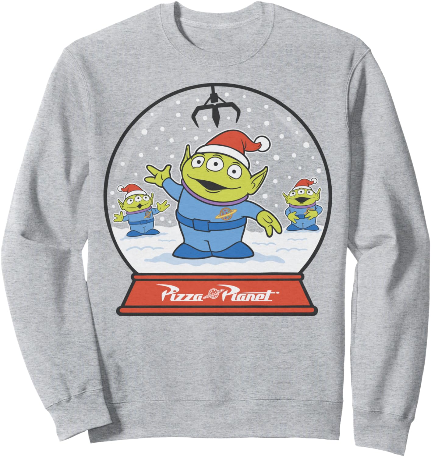 Disney Pixar Toy Story Alien Claw Snowglobe Christmas Sweatshirt