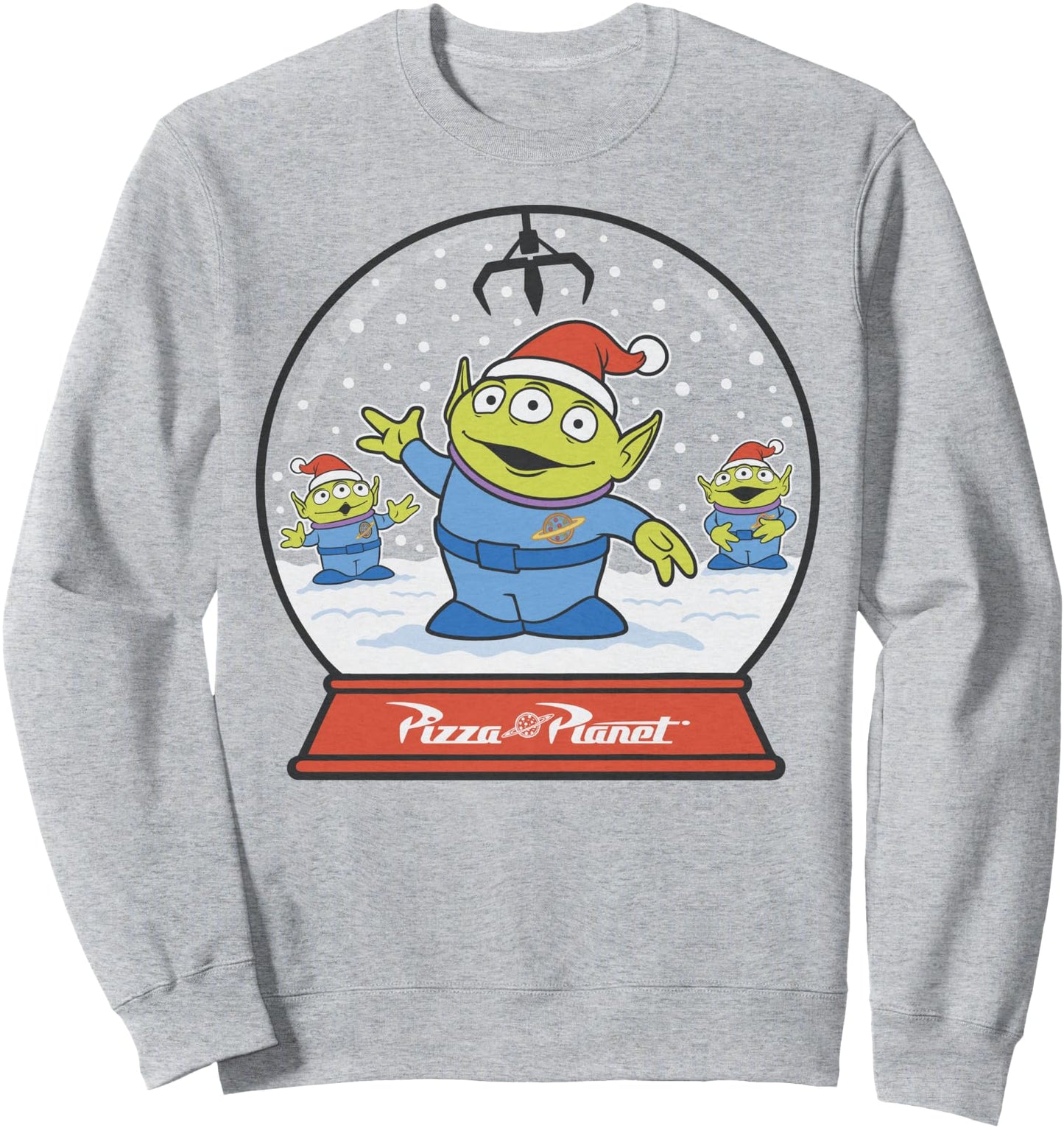Disney Pixar Toy Story Alien Claw Snowglobe Christmas Sweatshirt