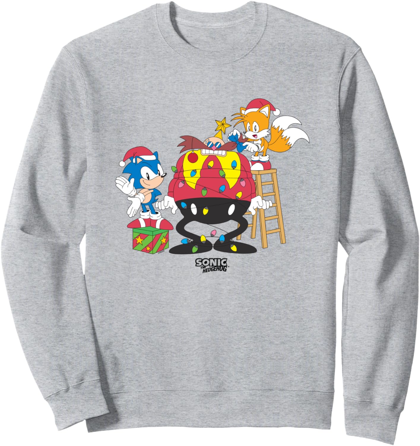 Sonic The Hedgehog Christmas Sonic & Tails Wrapping Robotnik Sweatshirt
