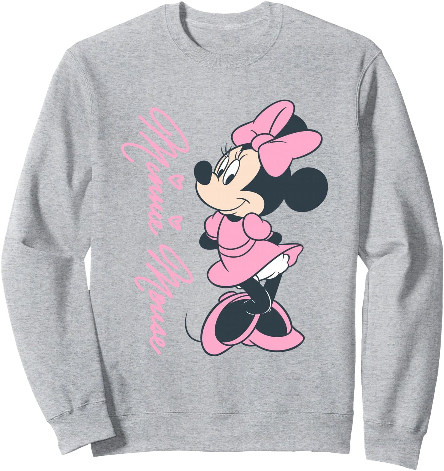 Disney Mickey Mouse and Friends Minnie Mouse Pink Hearts Sweatshirt