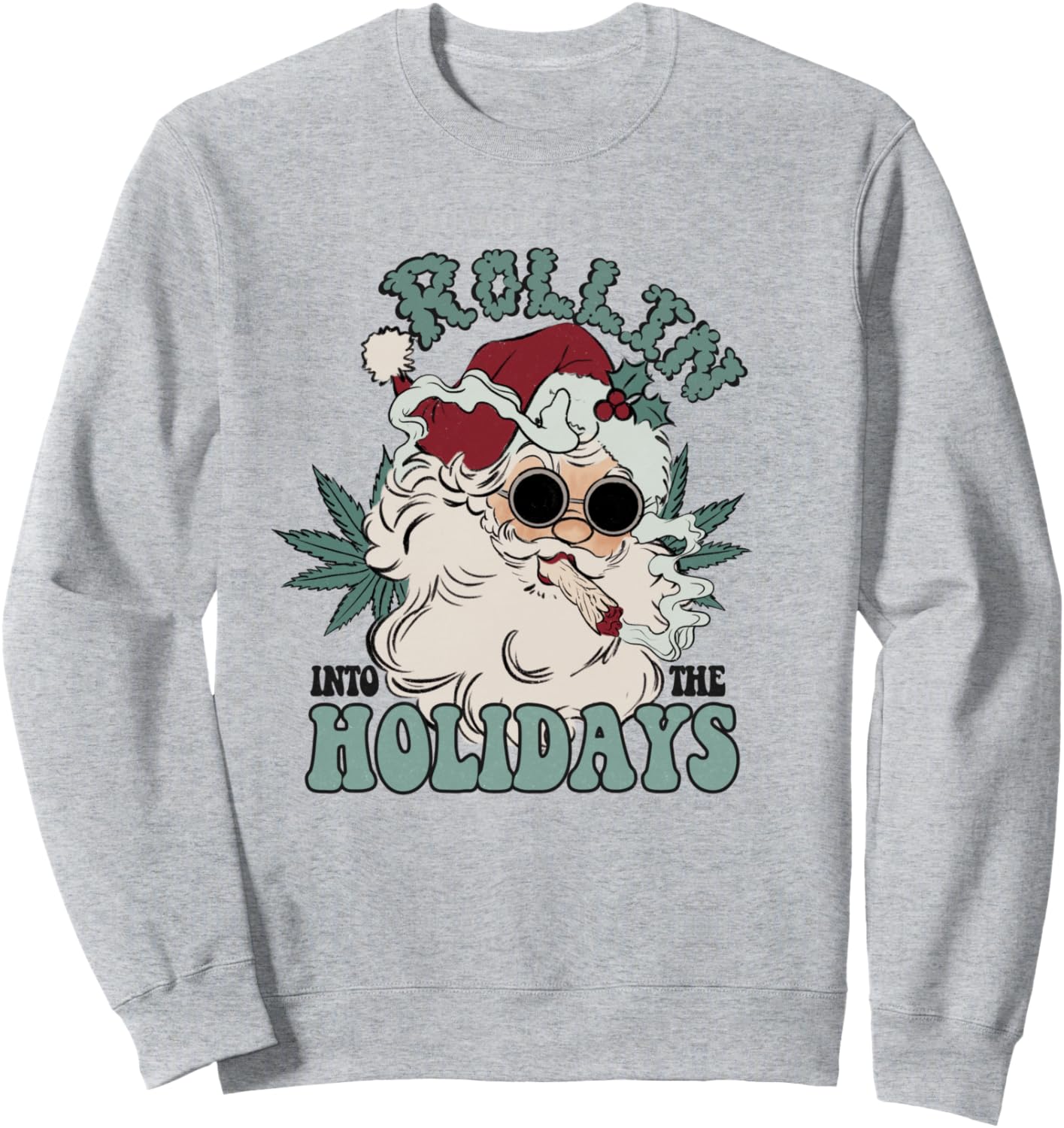 Santa Smoking Weed Marijuana 420 Funny Christmas Men Women Sweatshirt