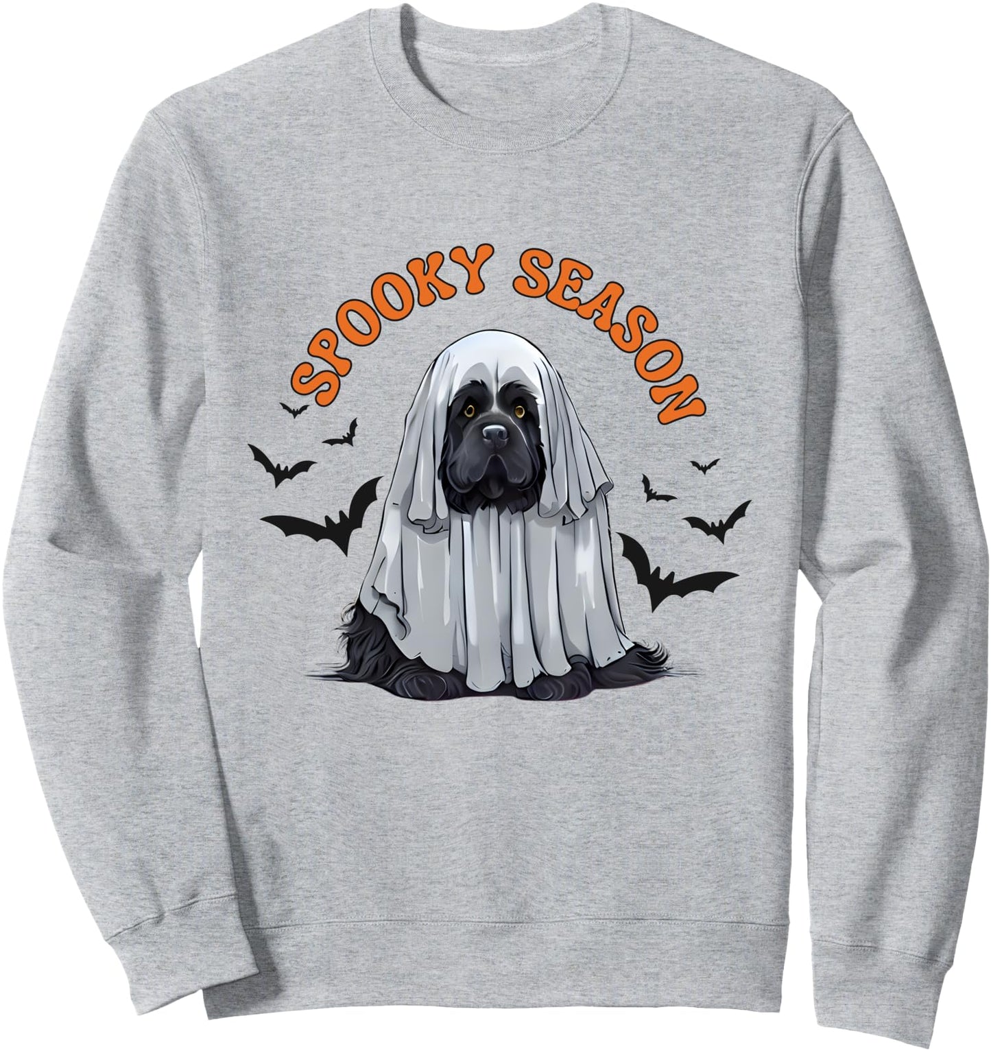 Cute Spooky Season Black Newfoundland Dog Ghost Sweatshirt