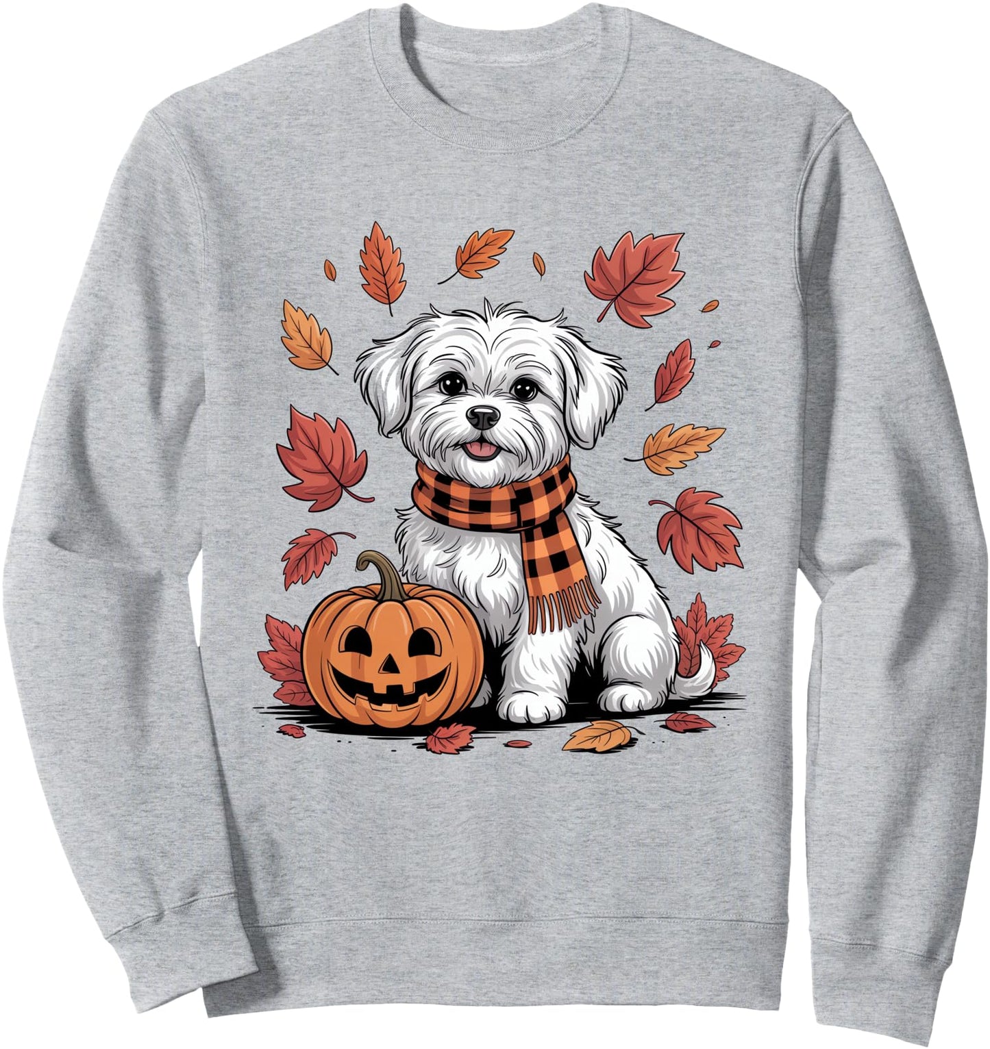 Maltese Dog Lover Pumpkin Fall Autumn Thanksgiving Sweatshirt