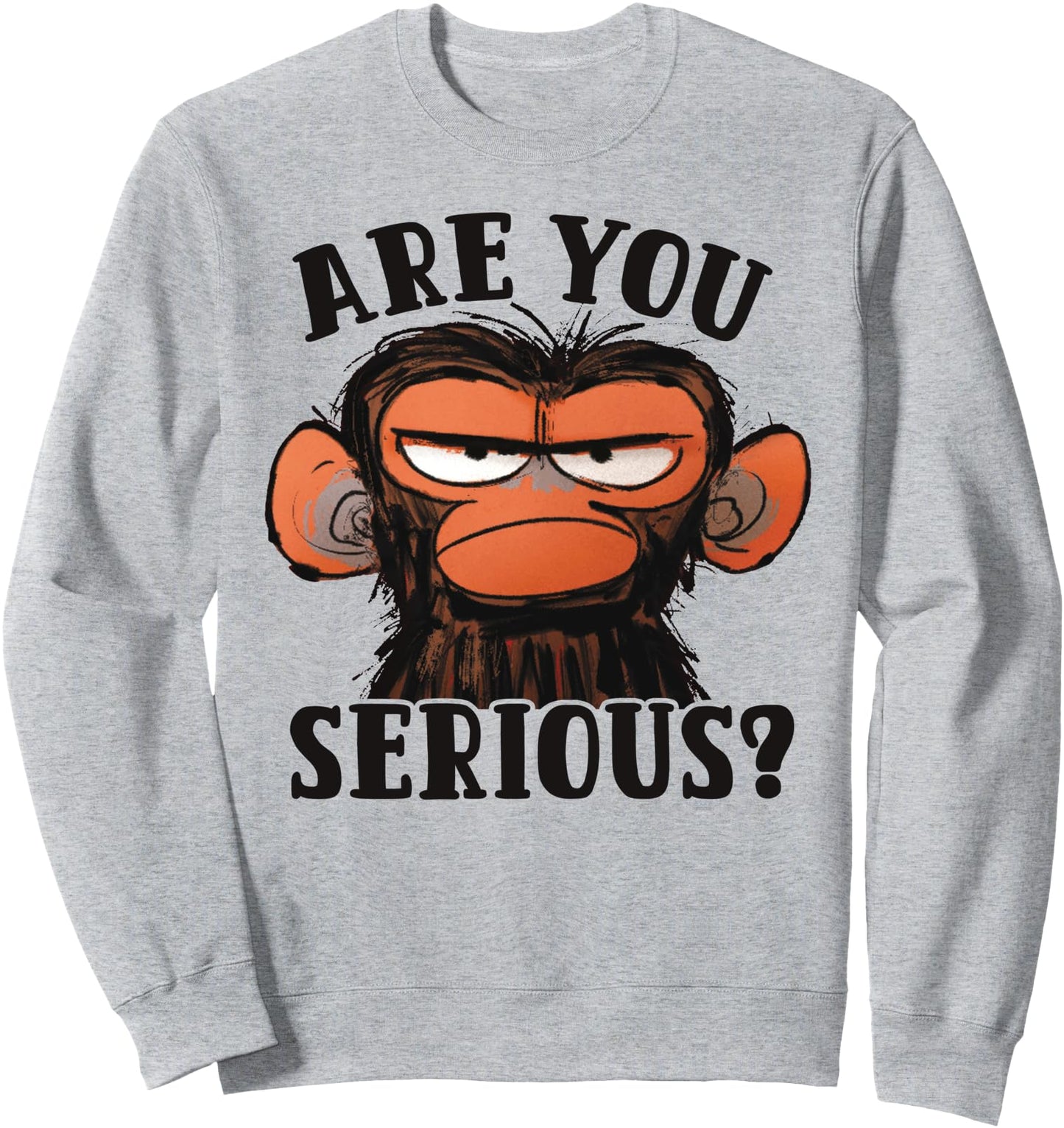 Humor Are You Serious Grumpy Funny Monkey Meme Sweatshirt