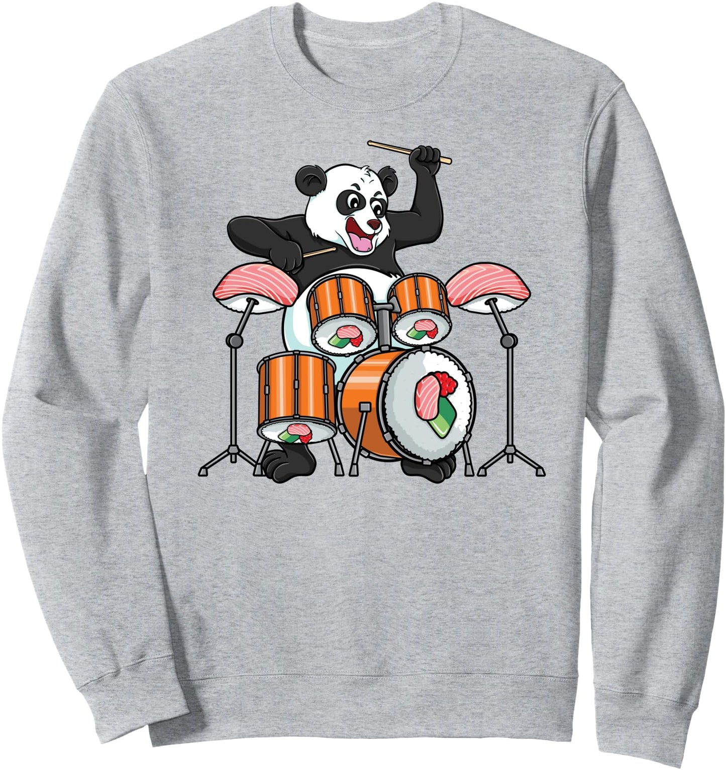Funny Panda Drummer Play The Drums Japanese Food Sushi Sweatshirt