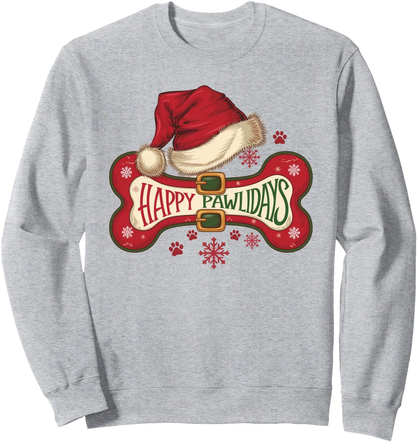 Happy Pawlidays Christmas Dog Paw Xmas Dogs Lover Sweatshirt