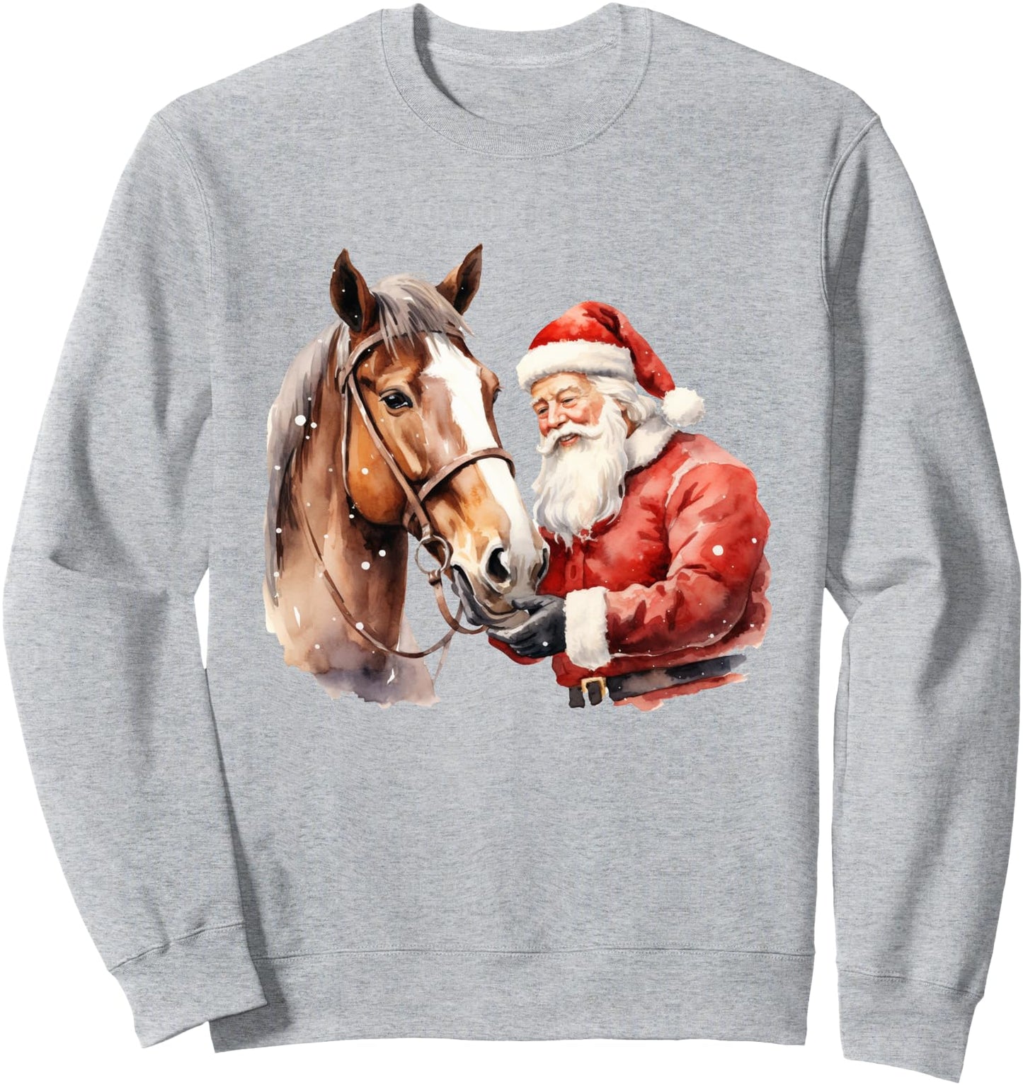 Vintage Christmas Horse Santa Claus Horses Western Cowboy Sweatshirt