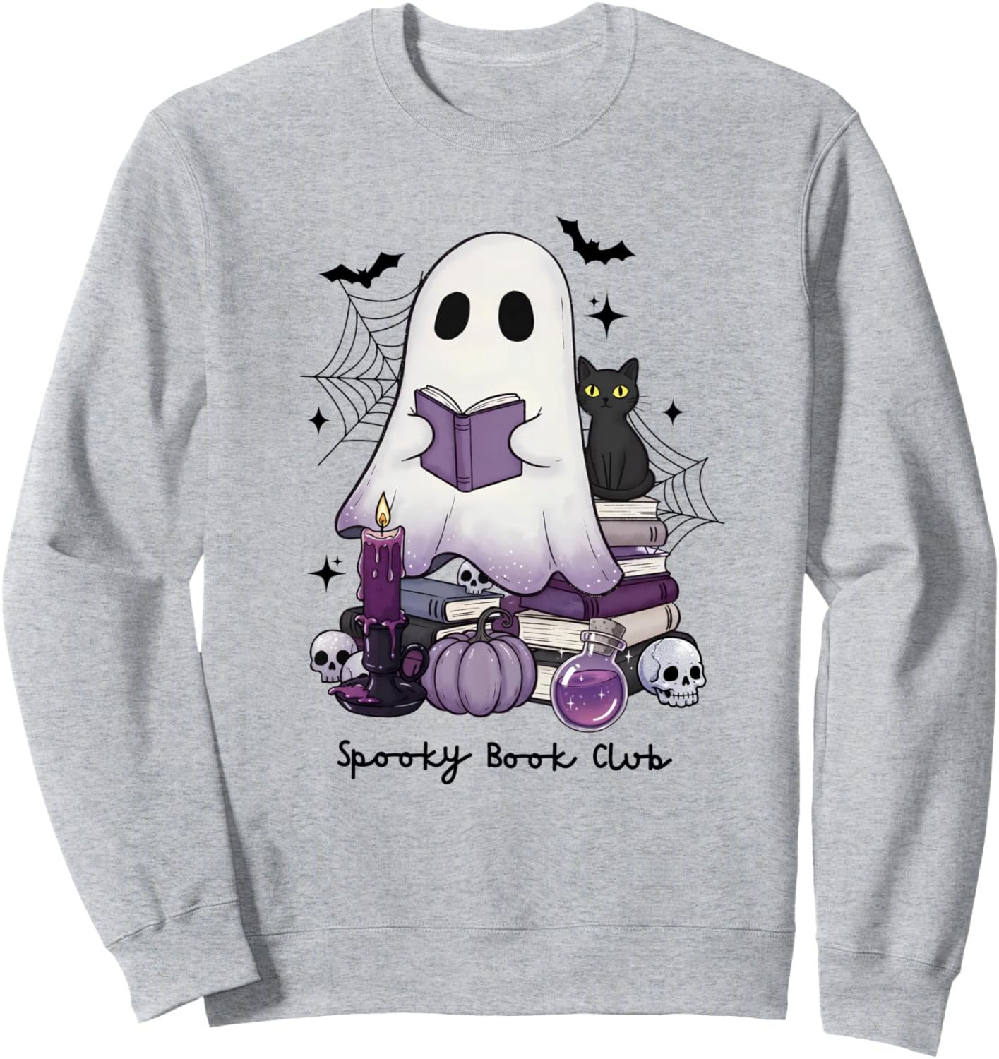 Spooky Book Club Halloween Ghost Reading Book Bookish Womens Sweatshirt