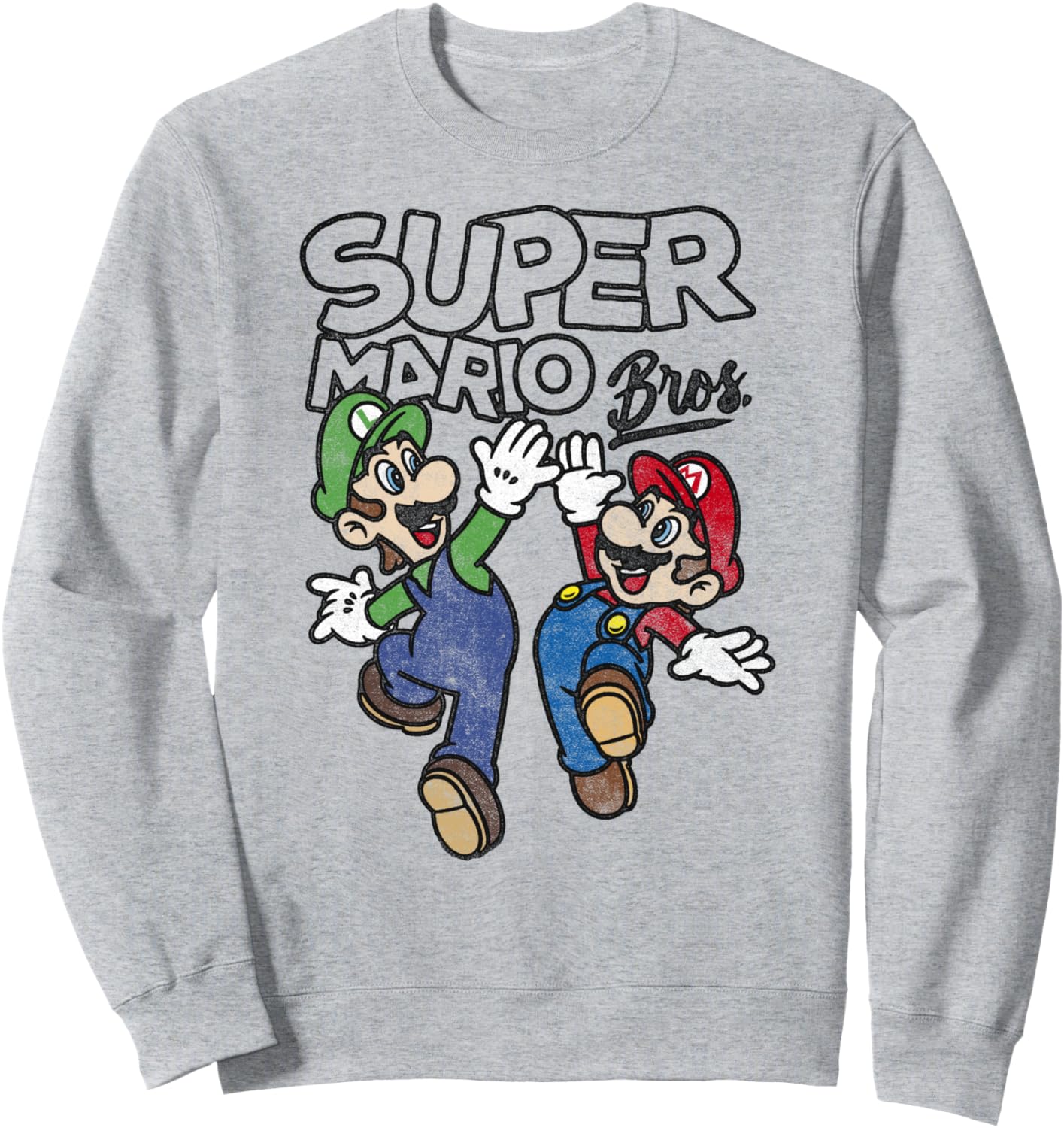 Super Mario Bros. Luigi And Mario High Five Portrait Sweatshirt