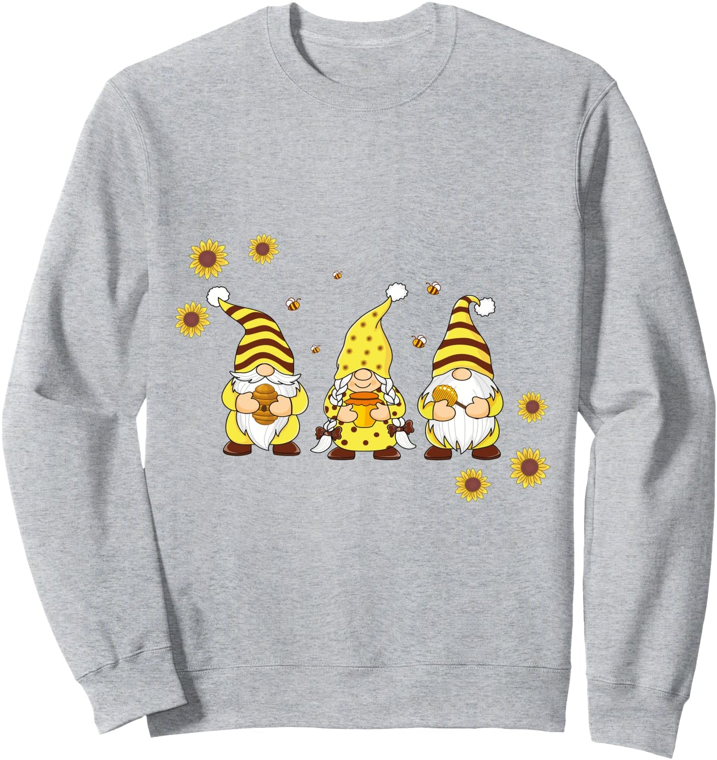 Sunflower Gnome With Bee Funny Hippie Gnome Lover Sweatshirt