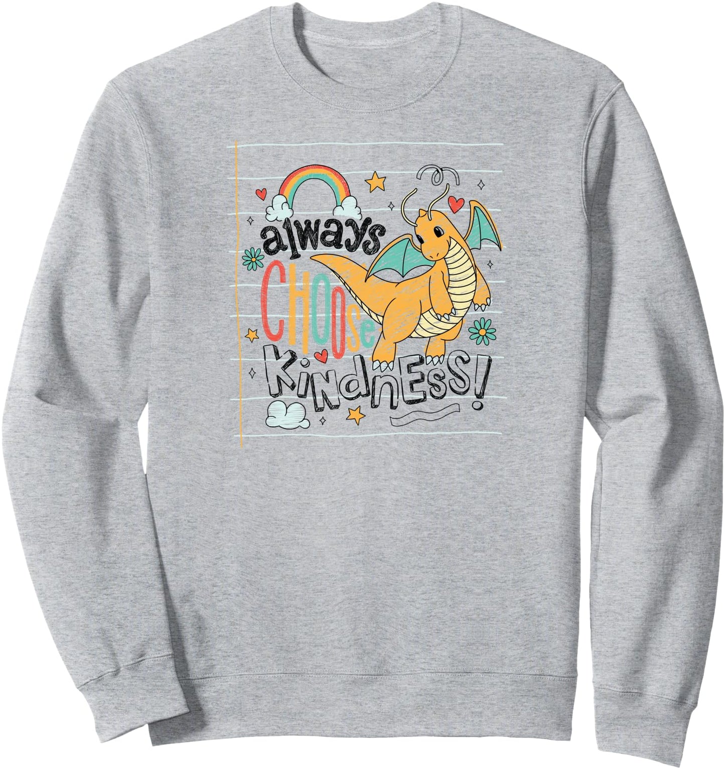 Pokmon - Dragonite Flying Always Choose Kindness Doodle Sweatshirt