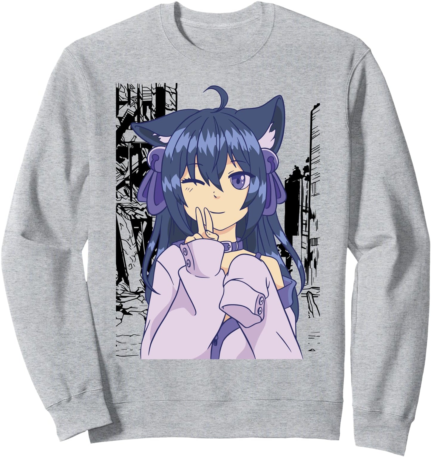 Kawaii Anime Girl Lofi Aesthetic Retro 90s Japanese Waifu Sweatshirt