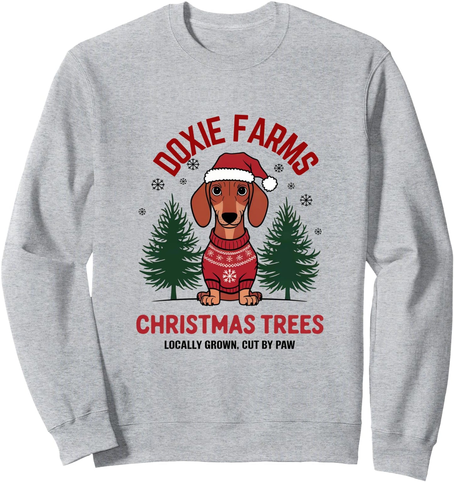 Doxie Farms Dachshund Christmas Trees Wiener Dog Sweatshirt