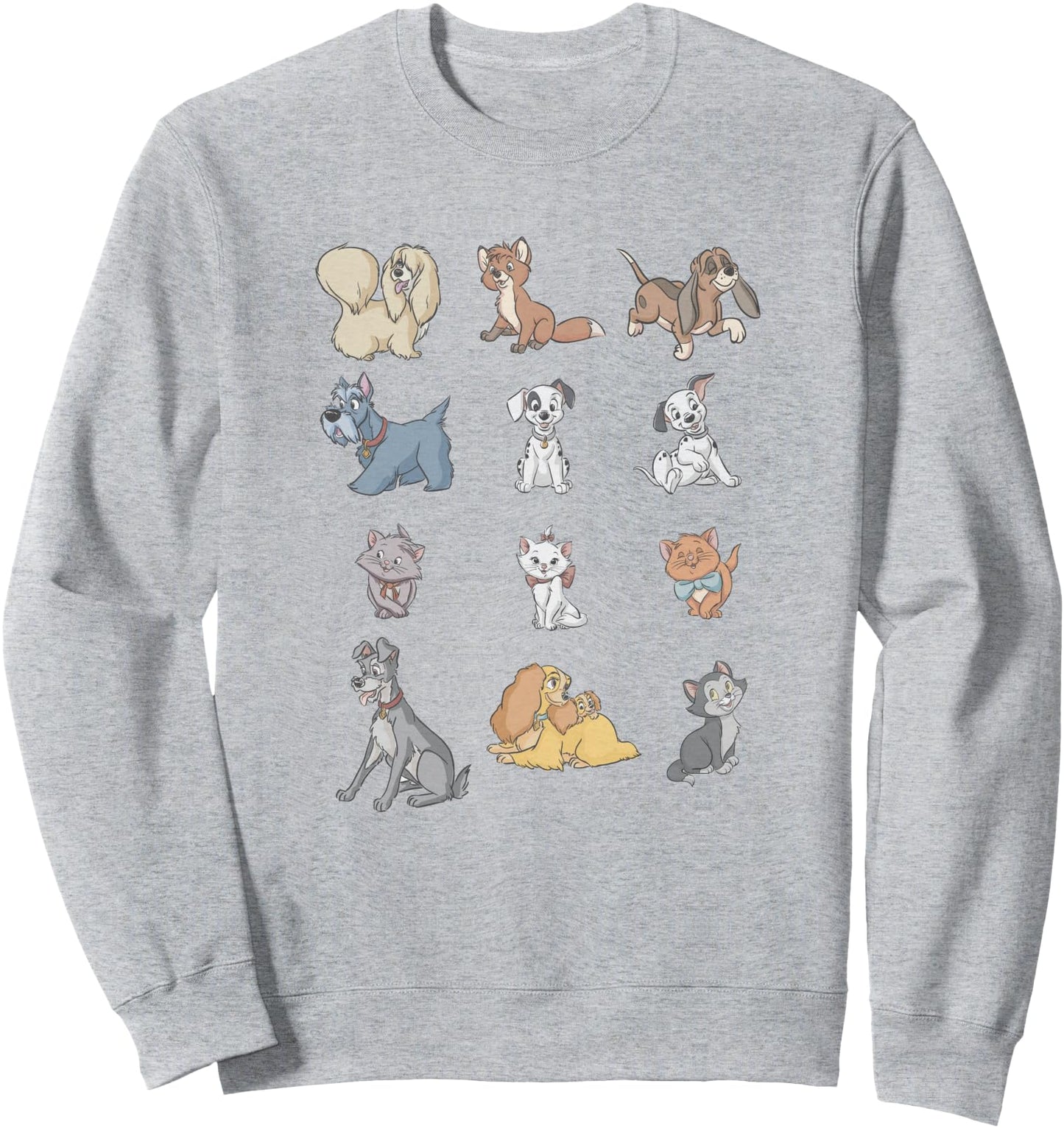 Disney Classic Characters Cats And Dogs Collage Vintage Sweatshirt