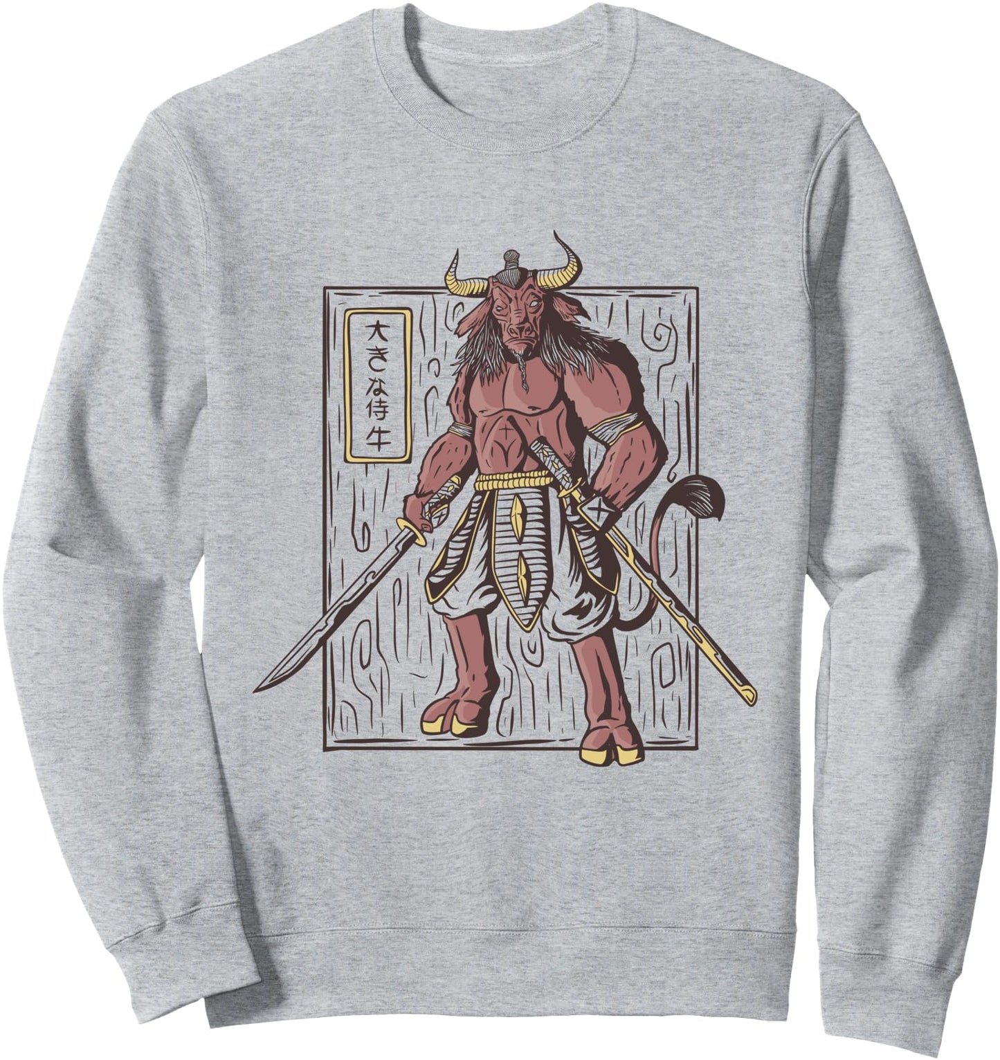 Ox as Samurai Warrior l Cool Japanese Art Print Style Sweatshirt
