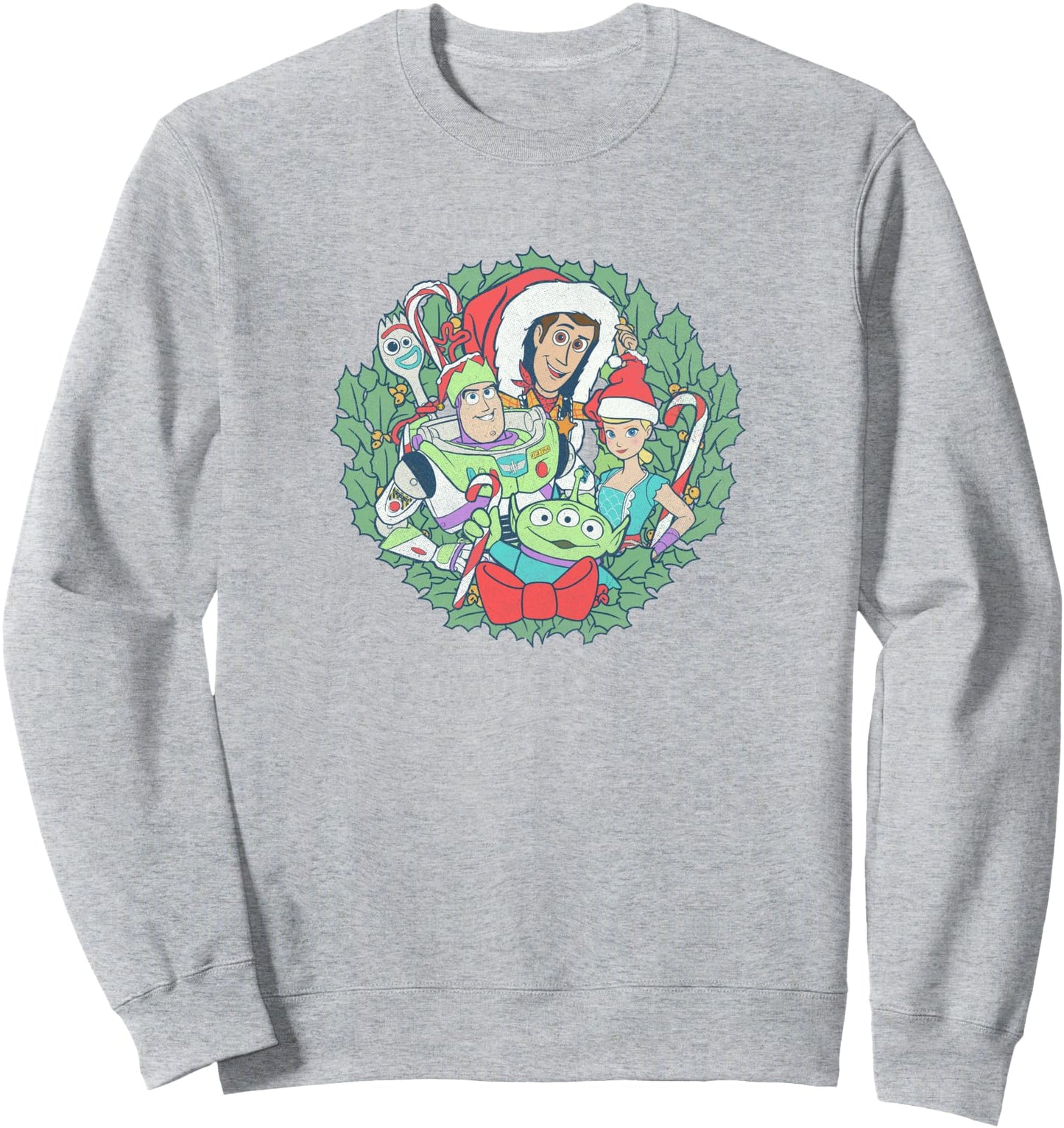 Disney Pixar Christmas Toy Story Group Shot Wreath Sweatshirt