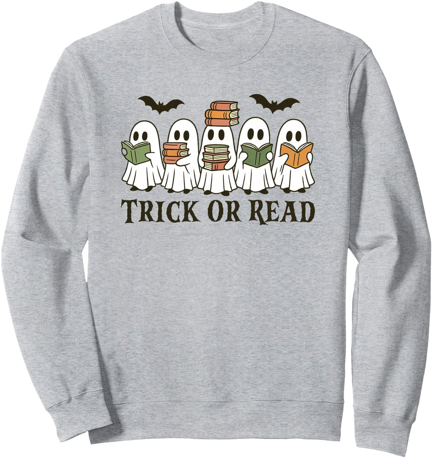Trick or Read Halloween Book Lover Reading Ghosts Sweatshirt