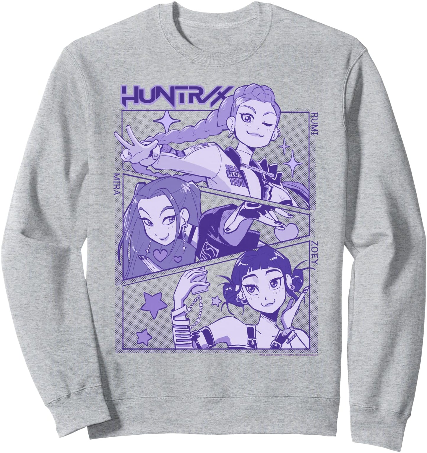 KPop Demon Hunters Halloween Huntrix Cute Manhwa Panels Sweatshirt