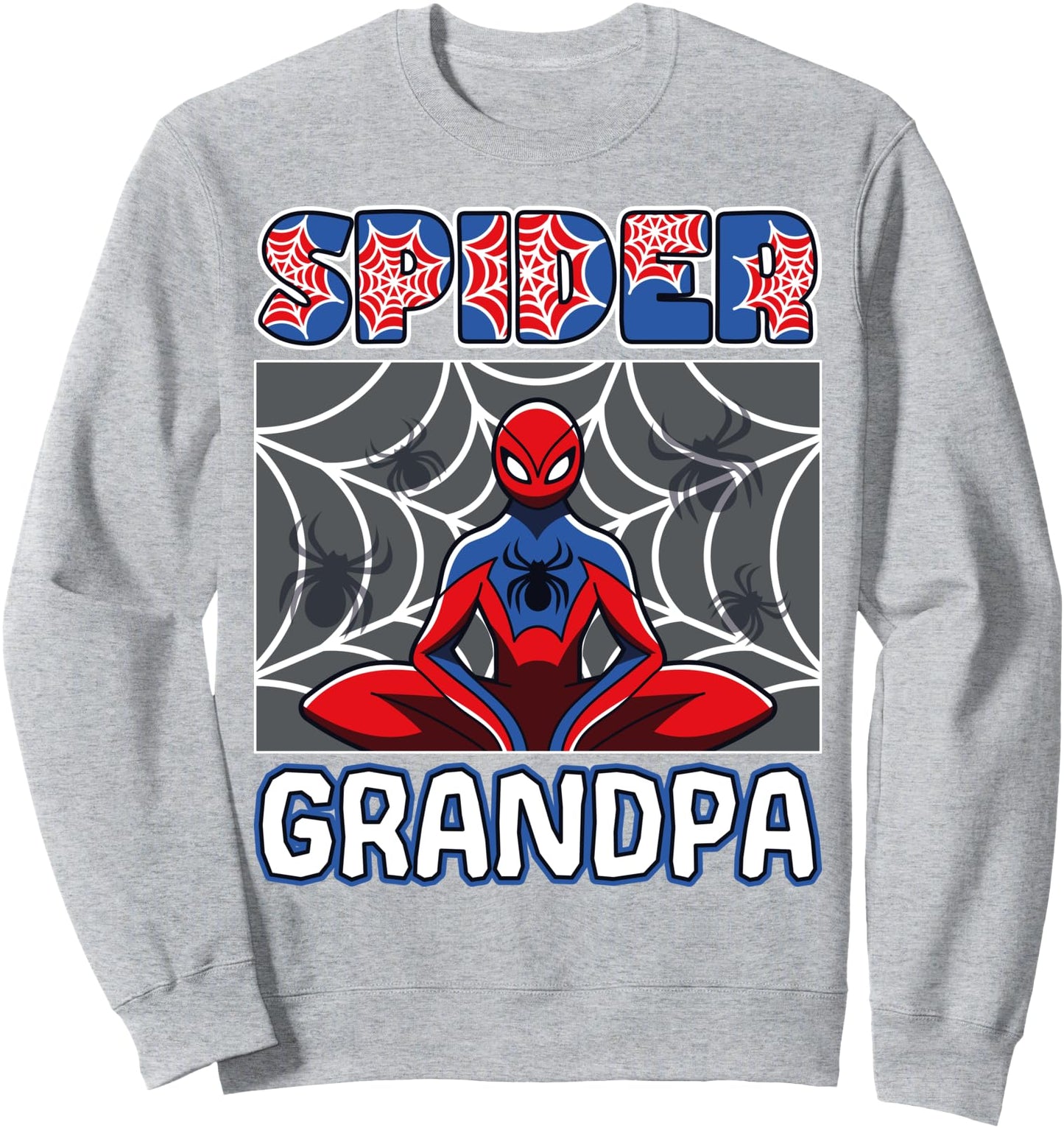 Spider Grandpa Spider Theme Birthday Party Family Matching Sweatshirt