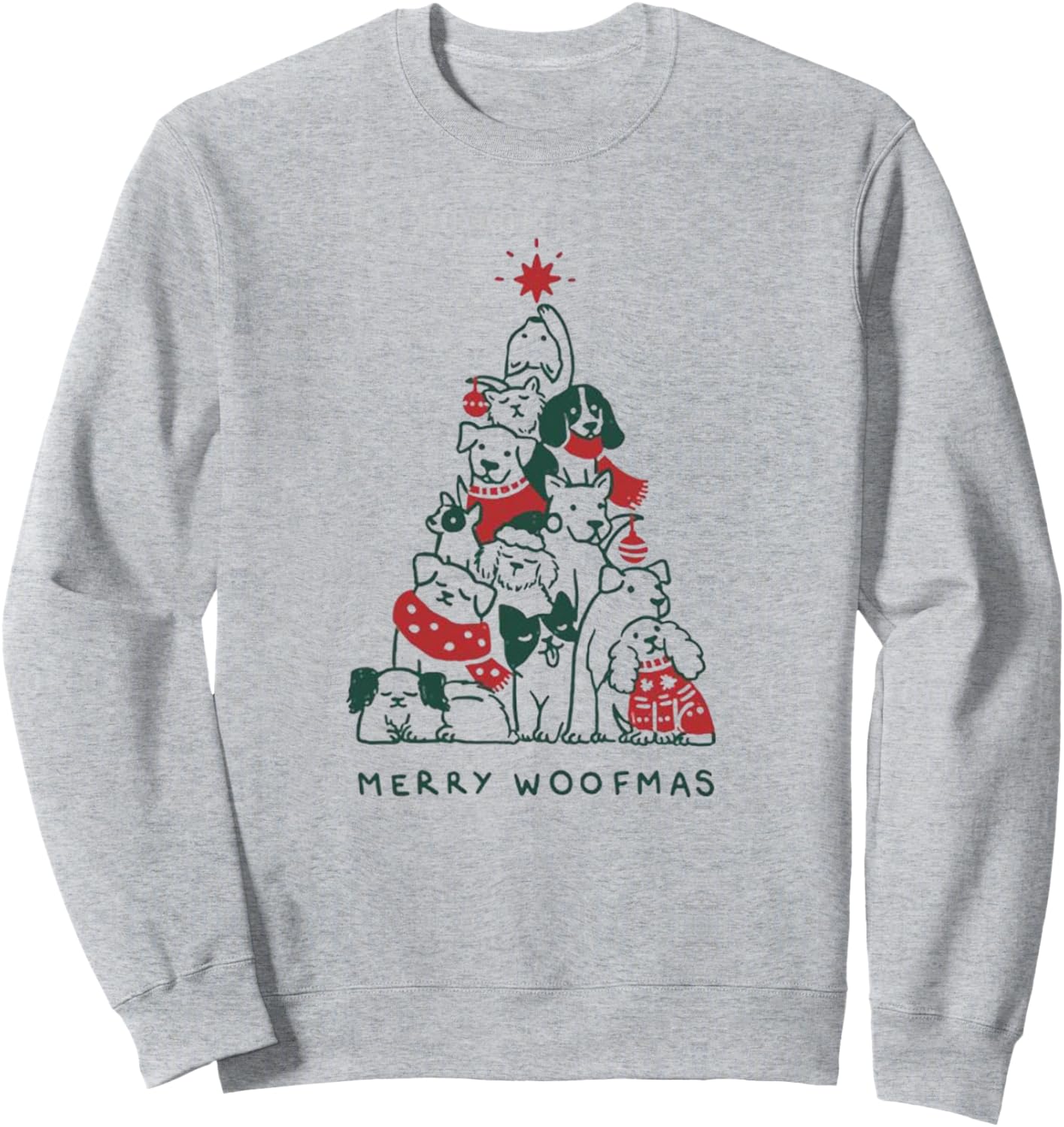 Merry Woofmas Funny Dogs Christmas Tree Xmas Gift Sweatshirt