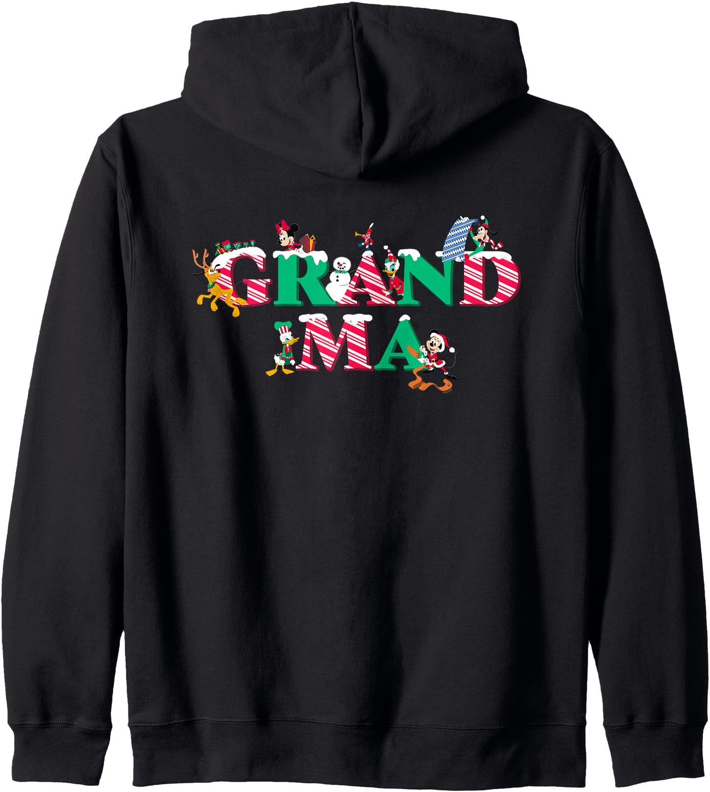 Disney Grandma Candy Cane Holiday Christmas Family Trip Gift Zip Hoodie