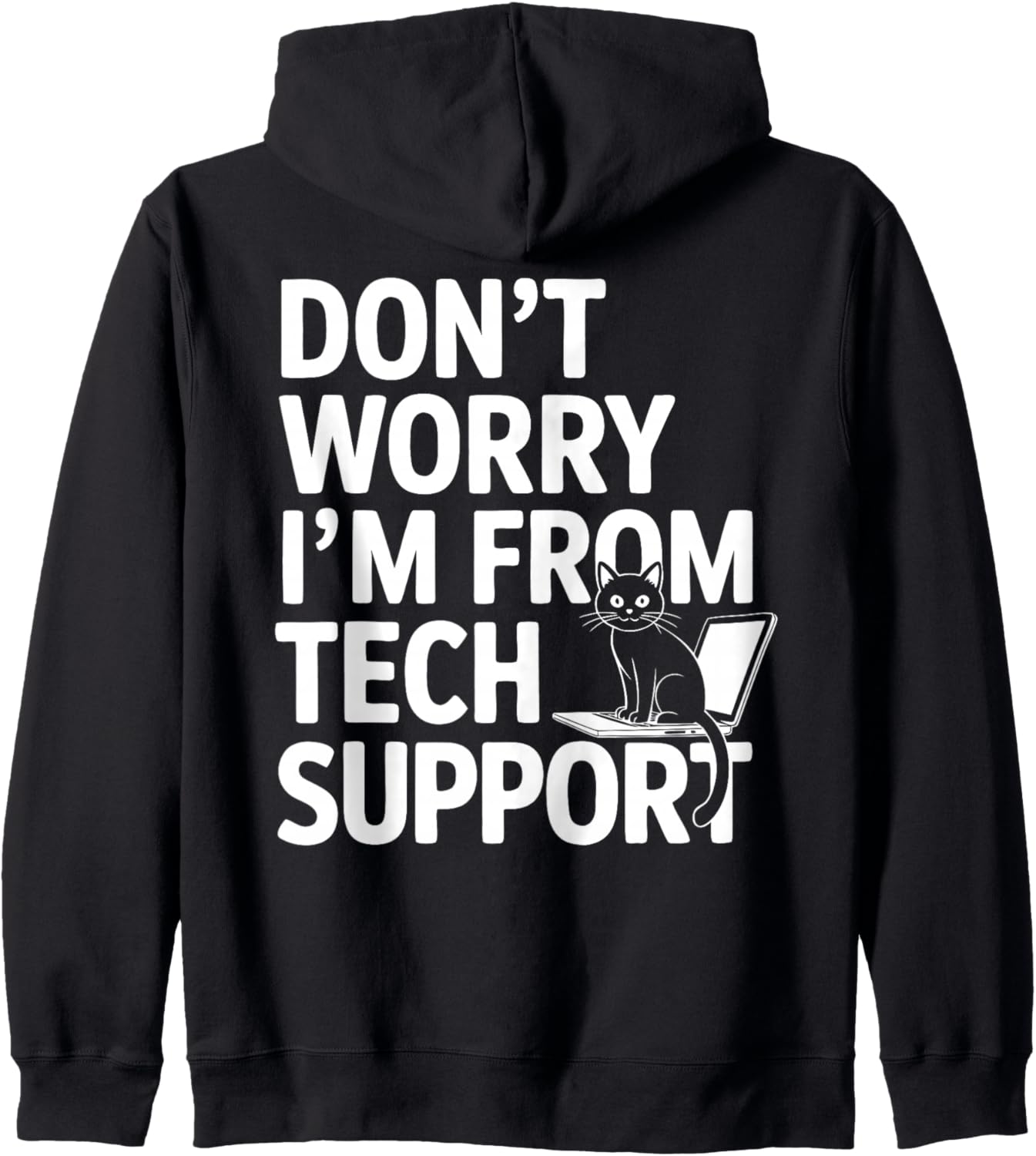 IT Support Computer Cat Tech Support Work Zip Hoodie