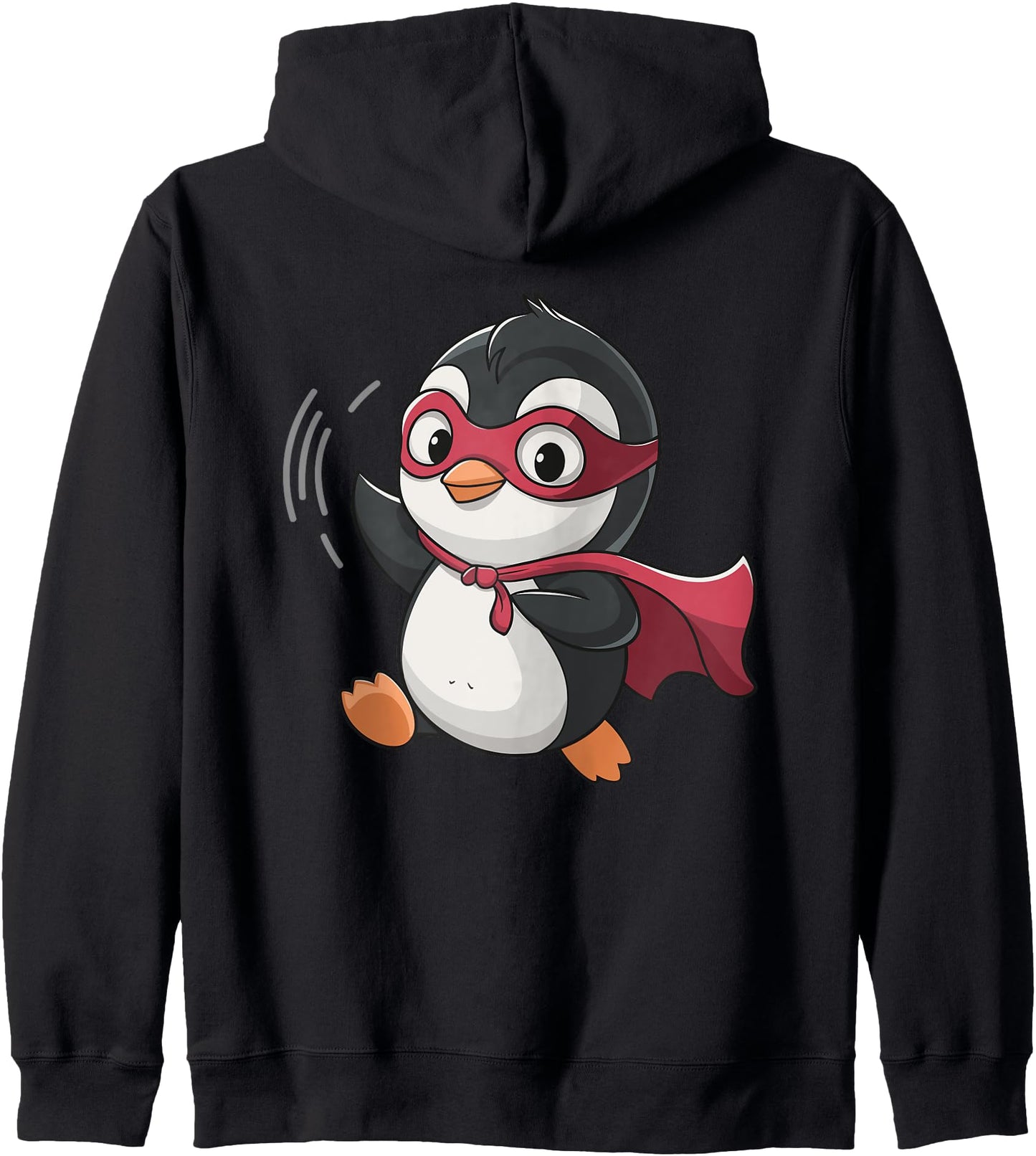 Cute Superhero Penguin Cartoon Character Zip Hoodie