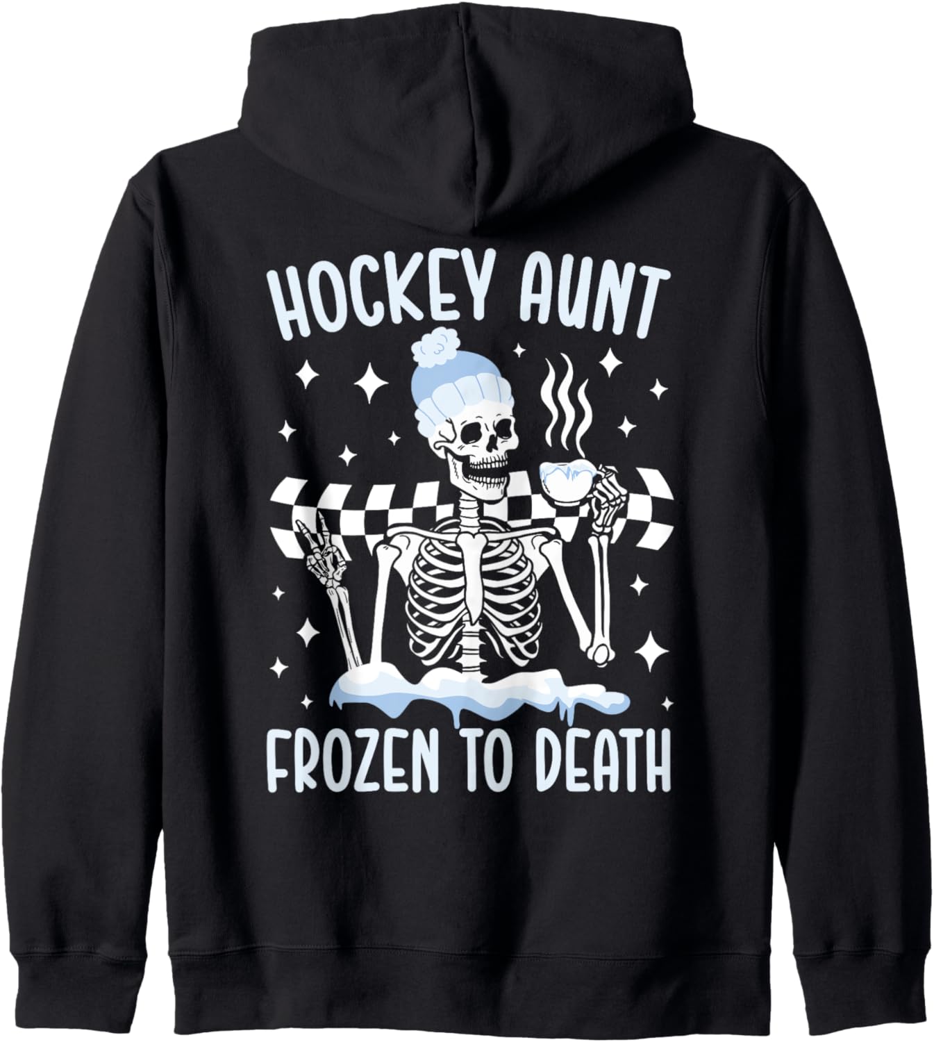 Hockey Aunt Frozen Ice Hockey Player Aunt Hockey Auntie Zip Hoodie
