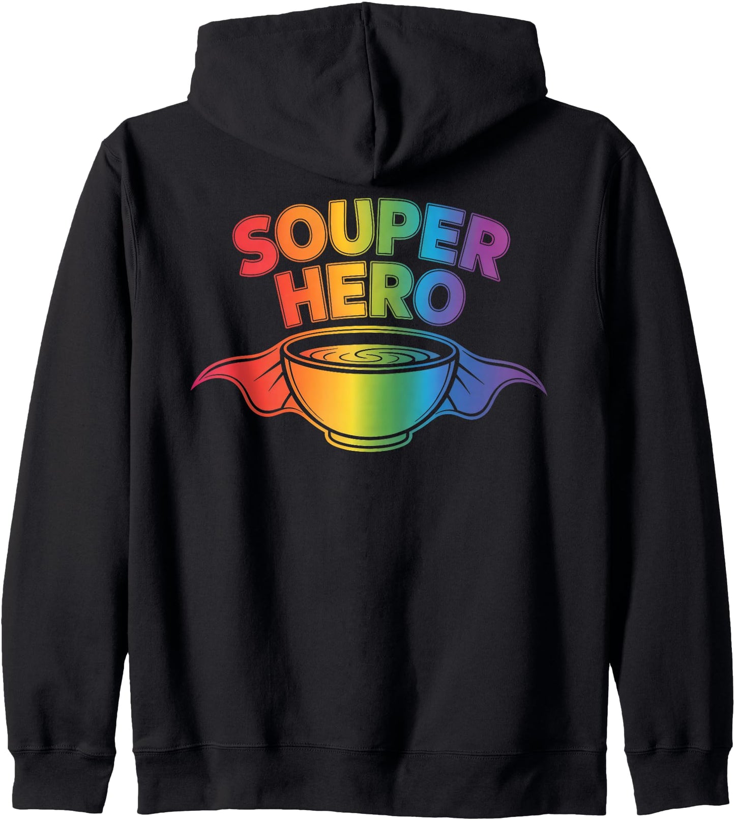 Souper Hero Funny Soup Bowl Cartoon Pun Zip Hoodie