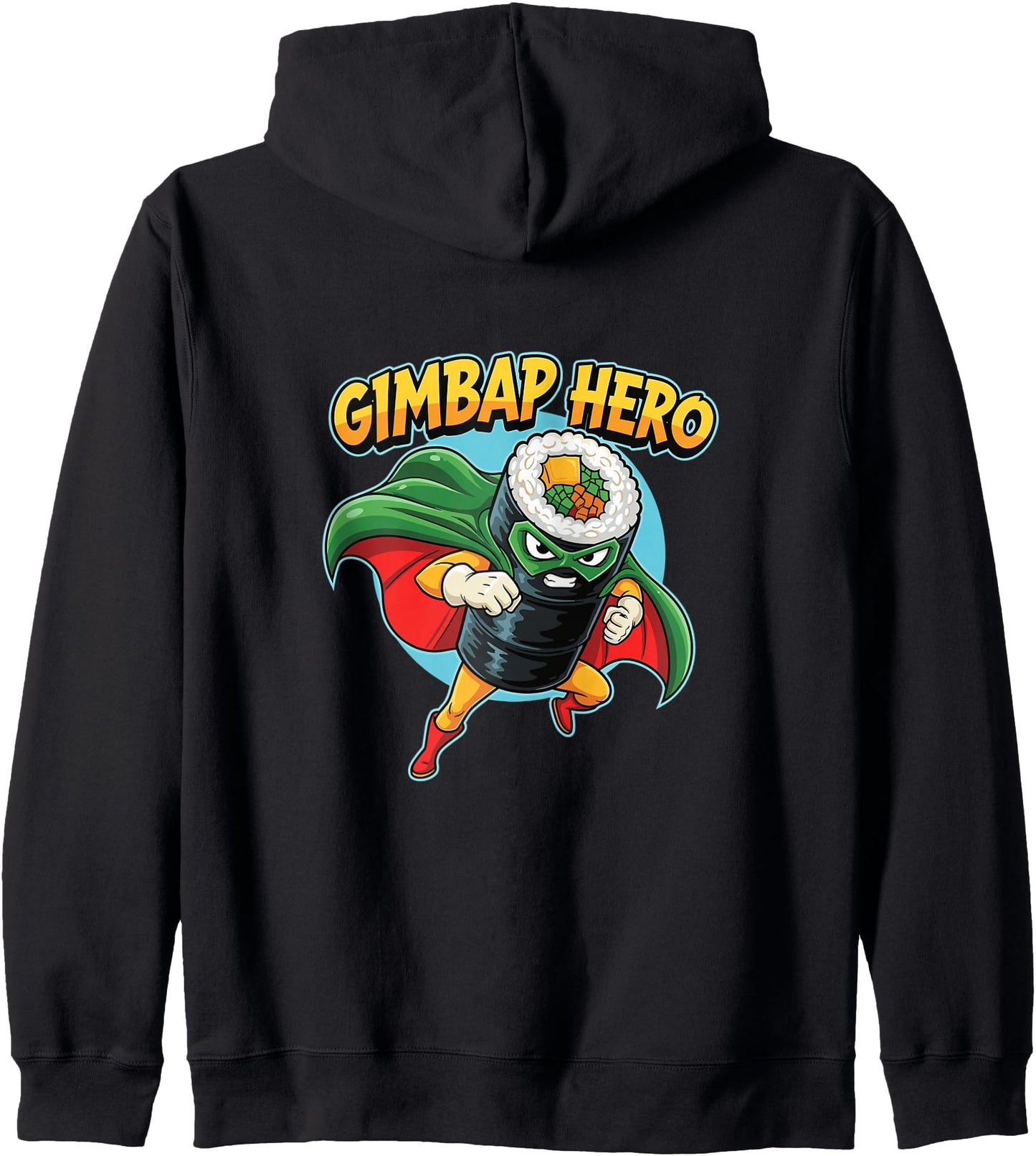 Funny Comic Gimbap Hero Super Roll Korean Food Zip Hoodie
