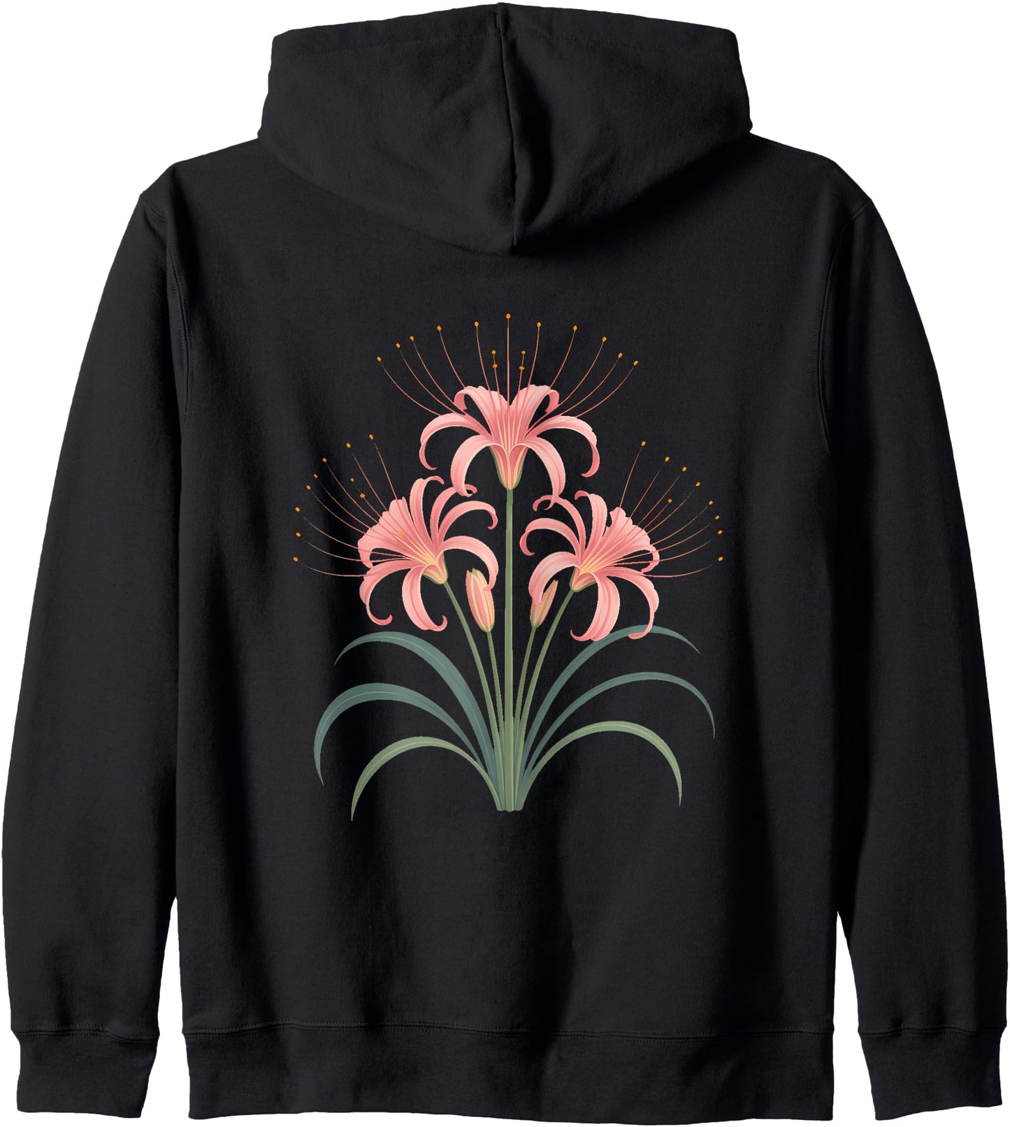 Red Bloom Flower Perennial Autumn - Japanese Spider Lily Zip Hoodie