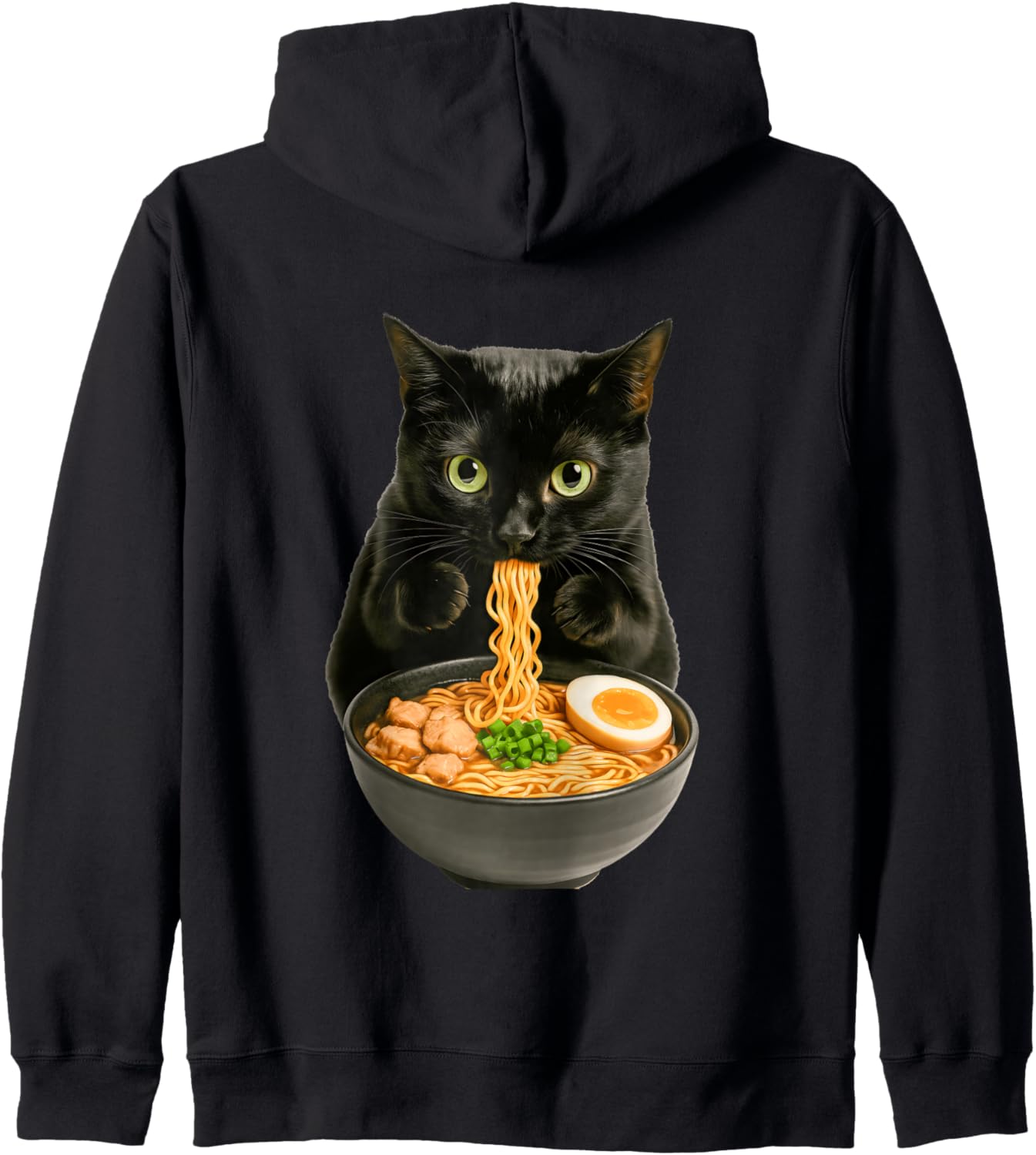 Funny Cat Ramen Graphic Japanese Anime Cat Hoodie