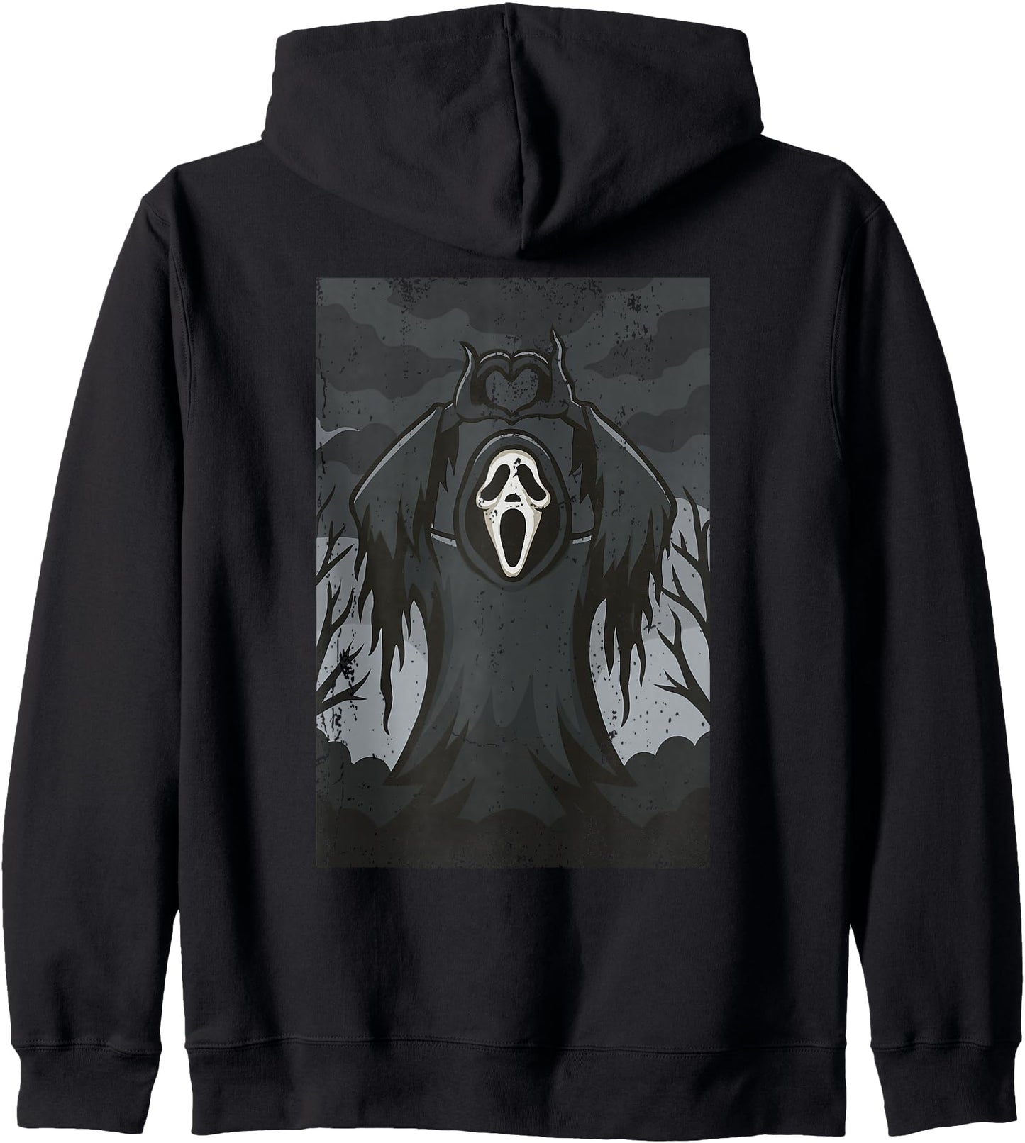 Scary Face Horror Poster Halloween Zip Hoodie