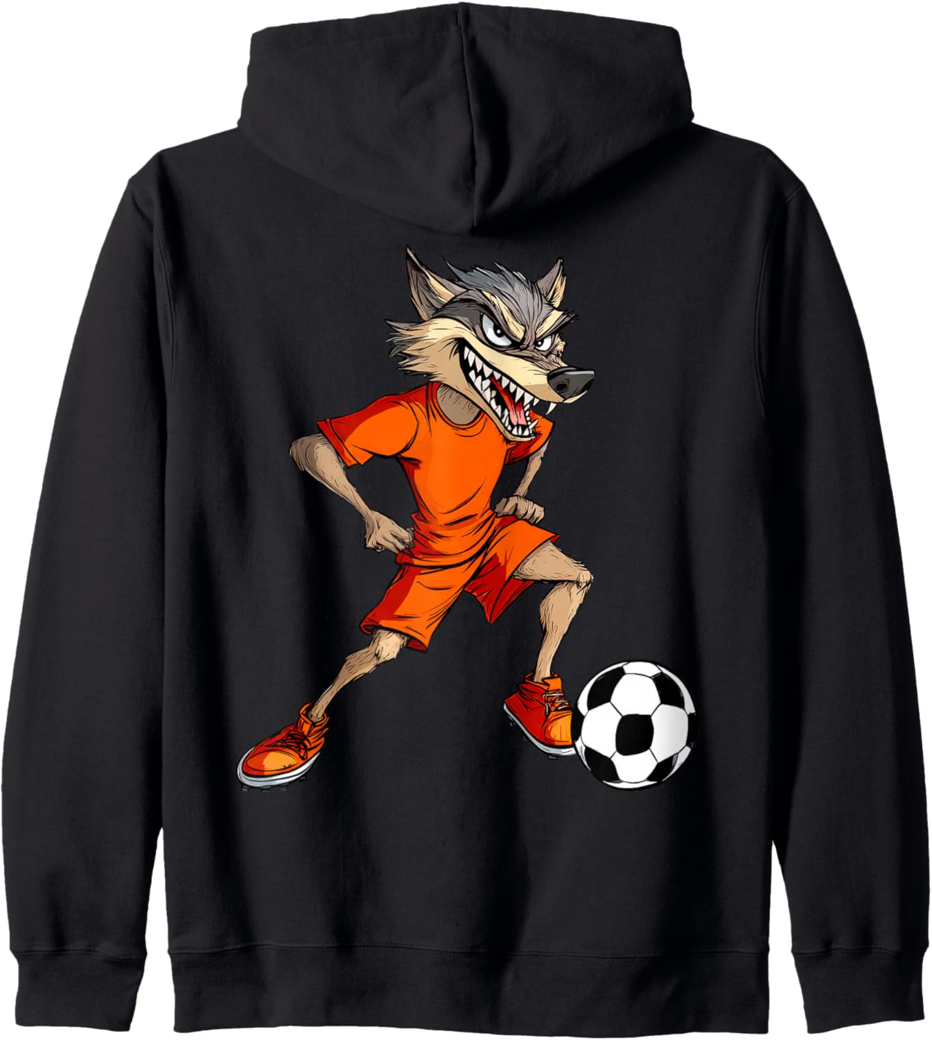 Wolves Football \/ Footballer Wolf Zip Hoodie