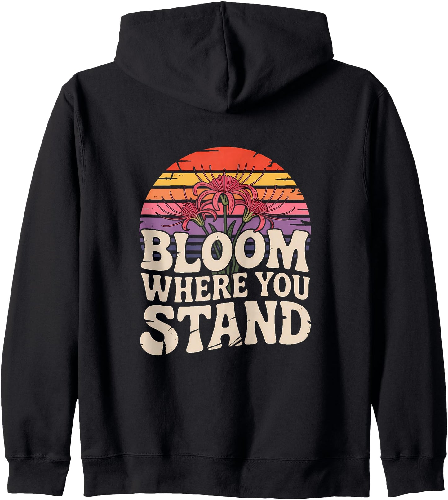 Red Bloom Flower Perennial Plant - Japanese Spider Lily Zip Hoodie