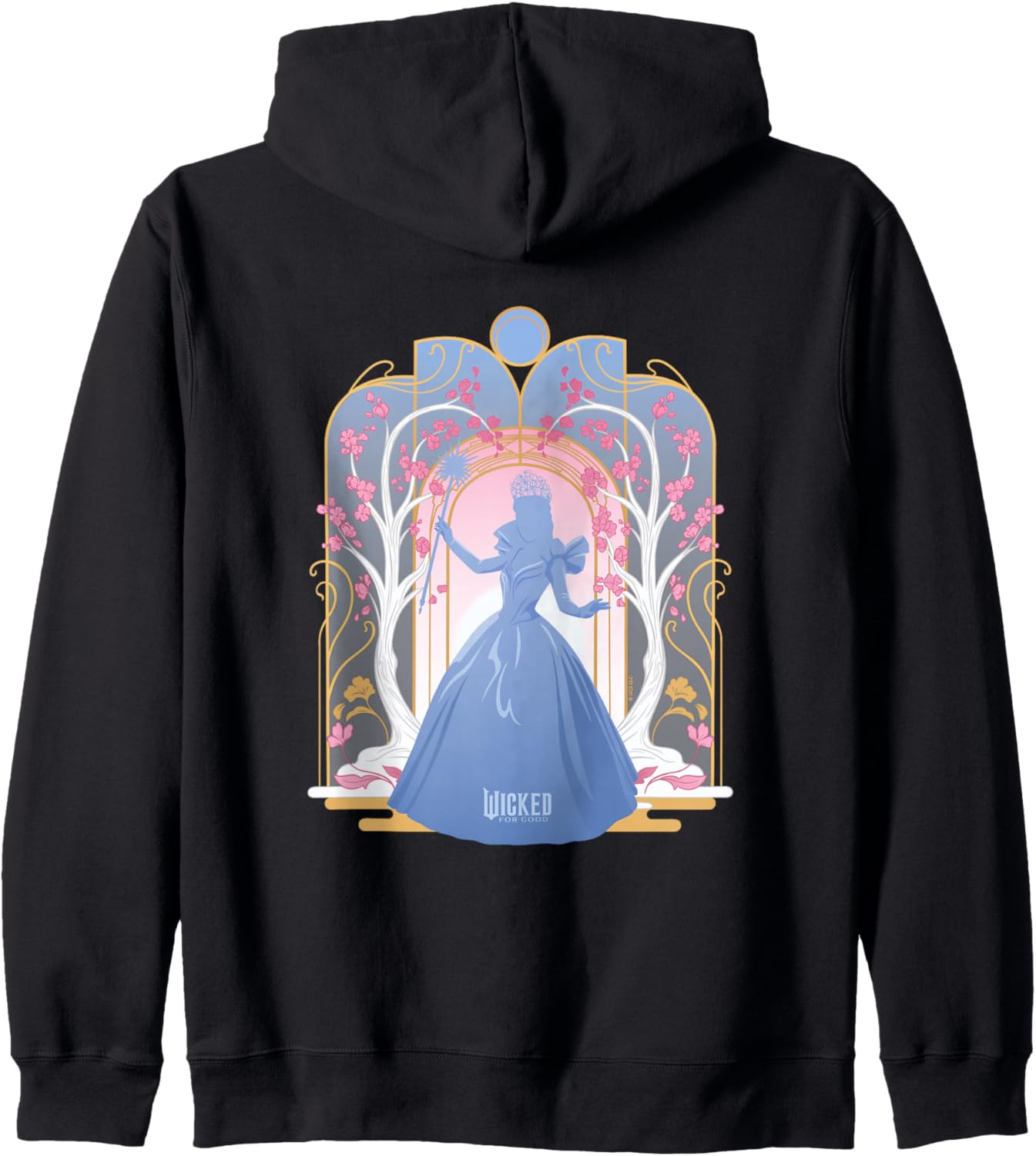 Wicked: For Good Glinda Silhouette in Blue Zip Hoodie