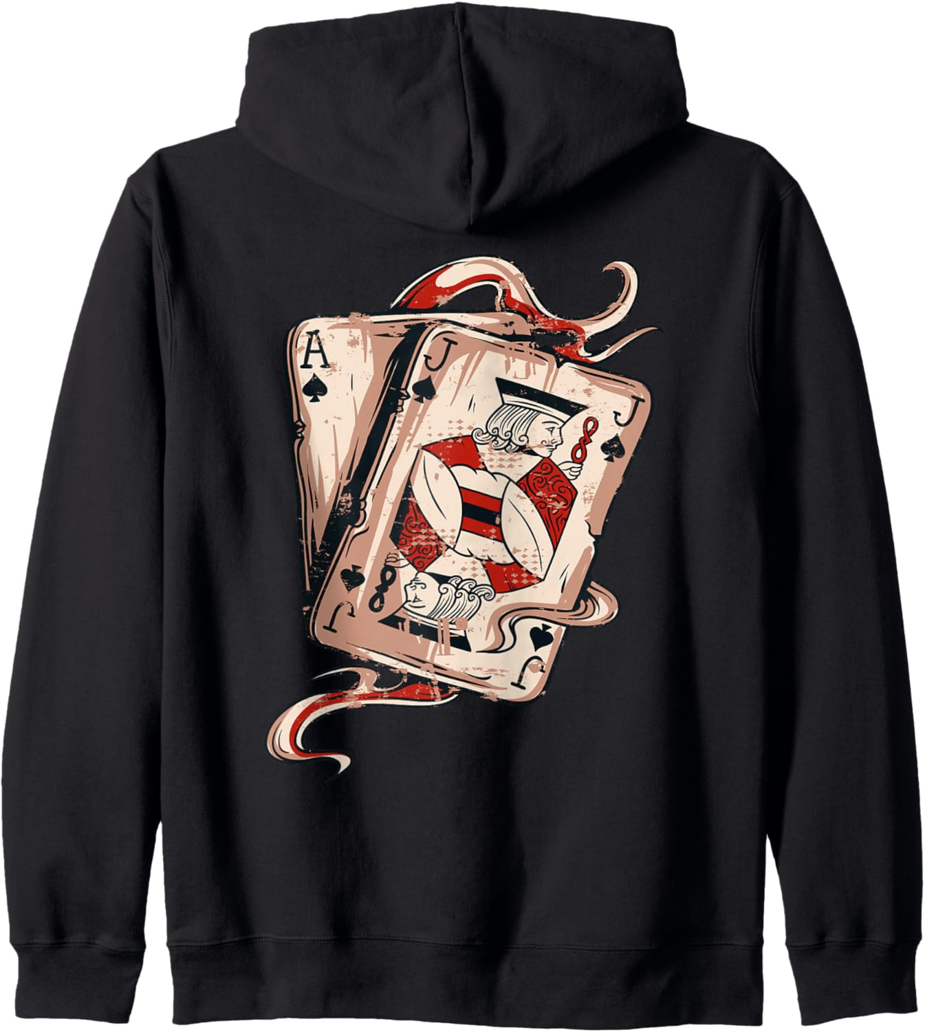 Blackjack Lover Blackjack Playing Cards Gambling Casino Zip Hoodie