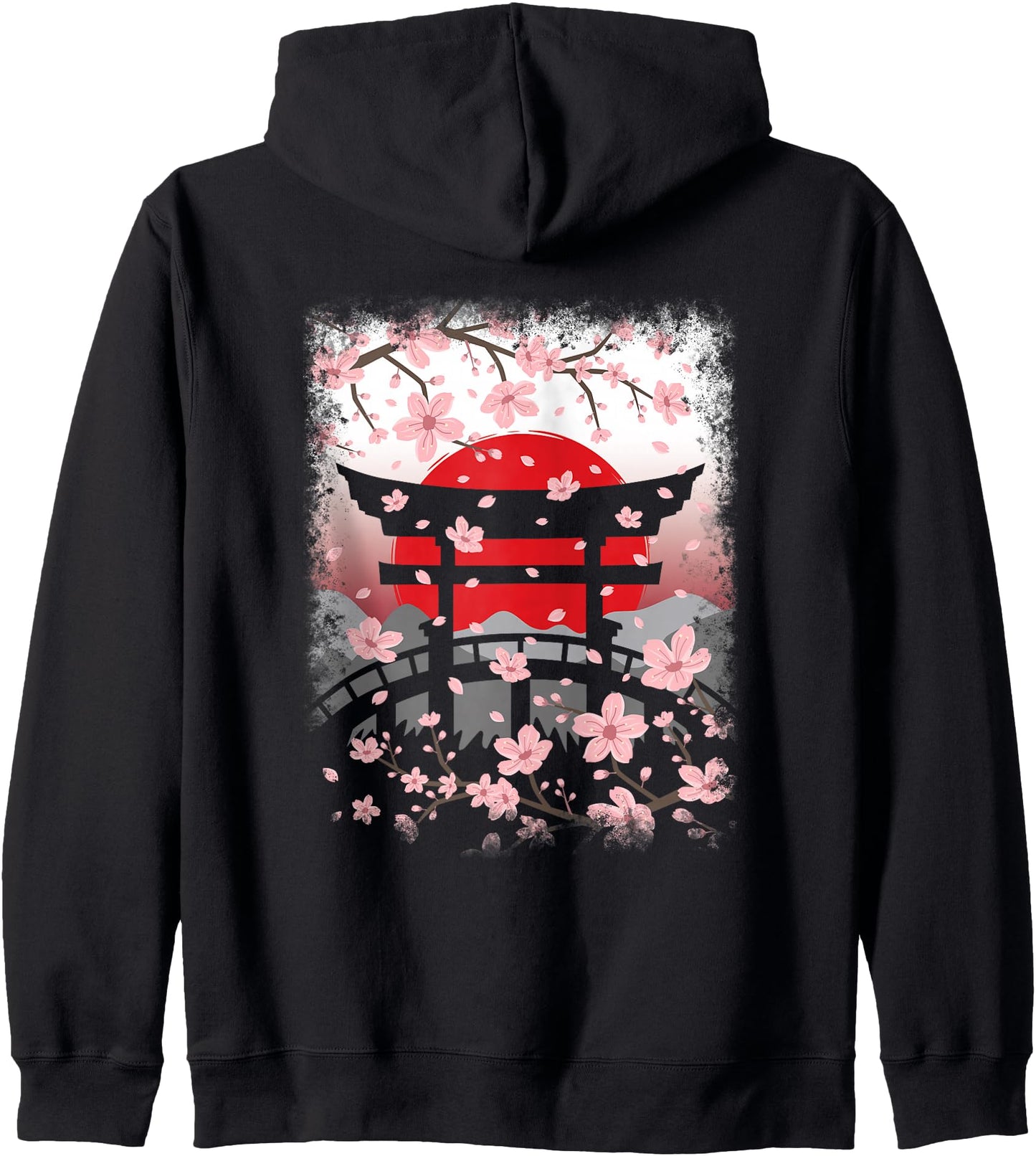 Japanese Sakura Art Cherry Blossom Vintage Japan Men Women Zip Hoodie