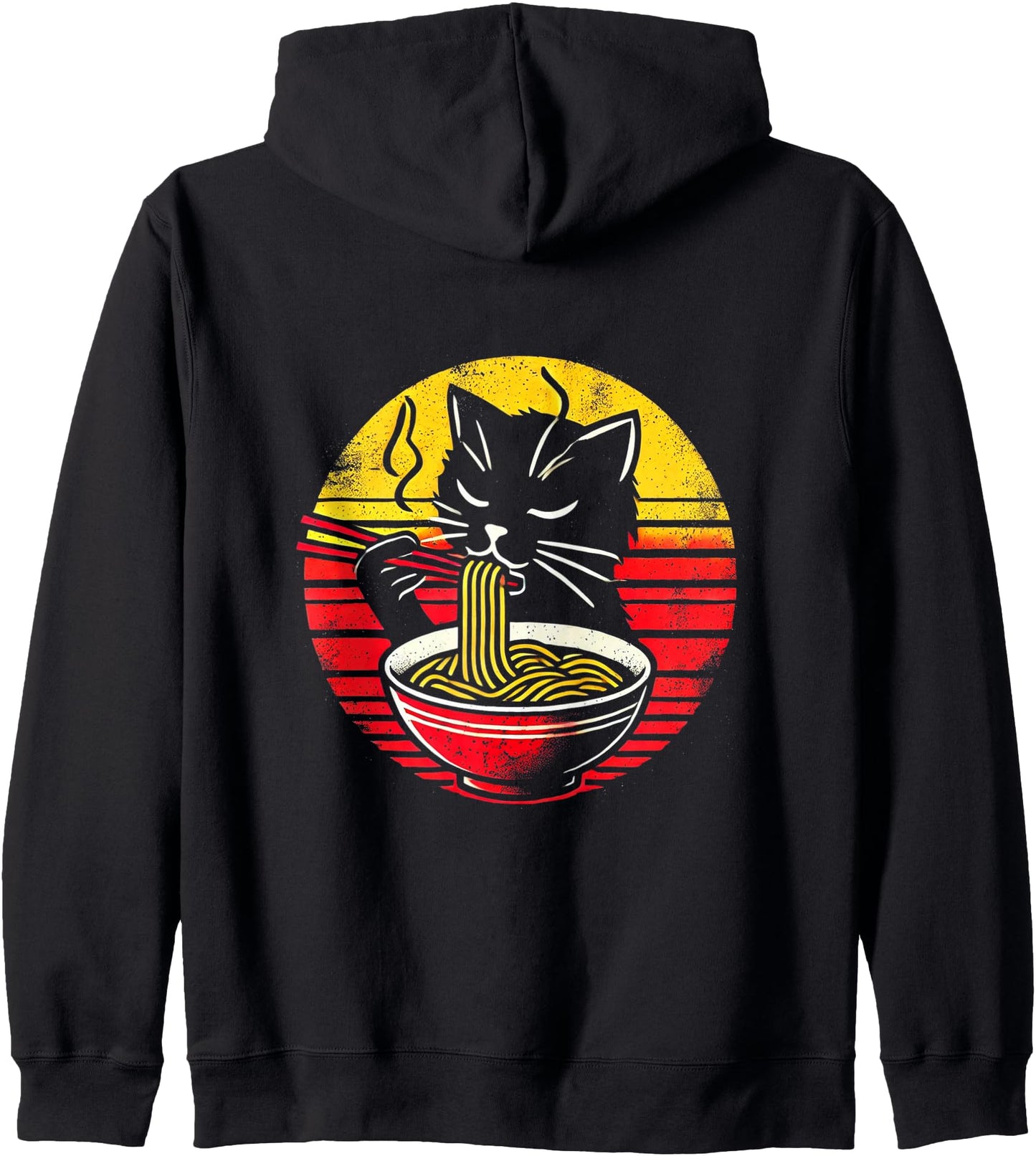 Anime Cat Ramen Japanese Funny Graphic Tees Kawaii Cat Anime Hoodie
