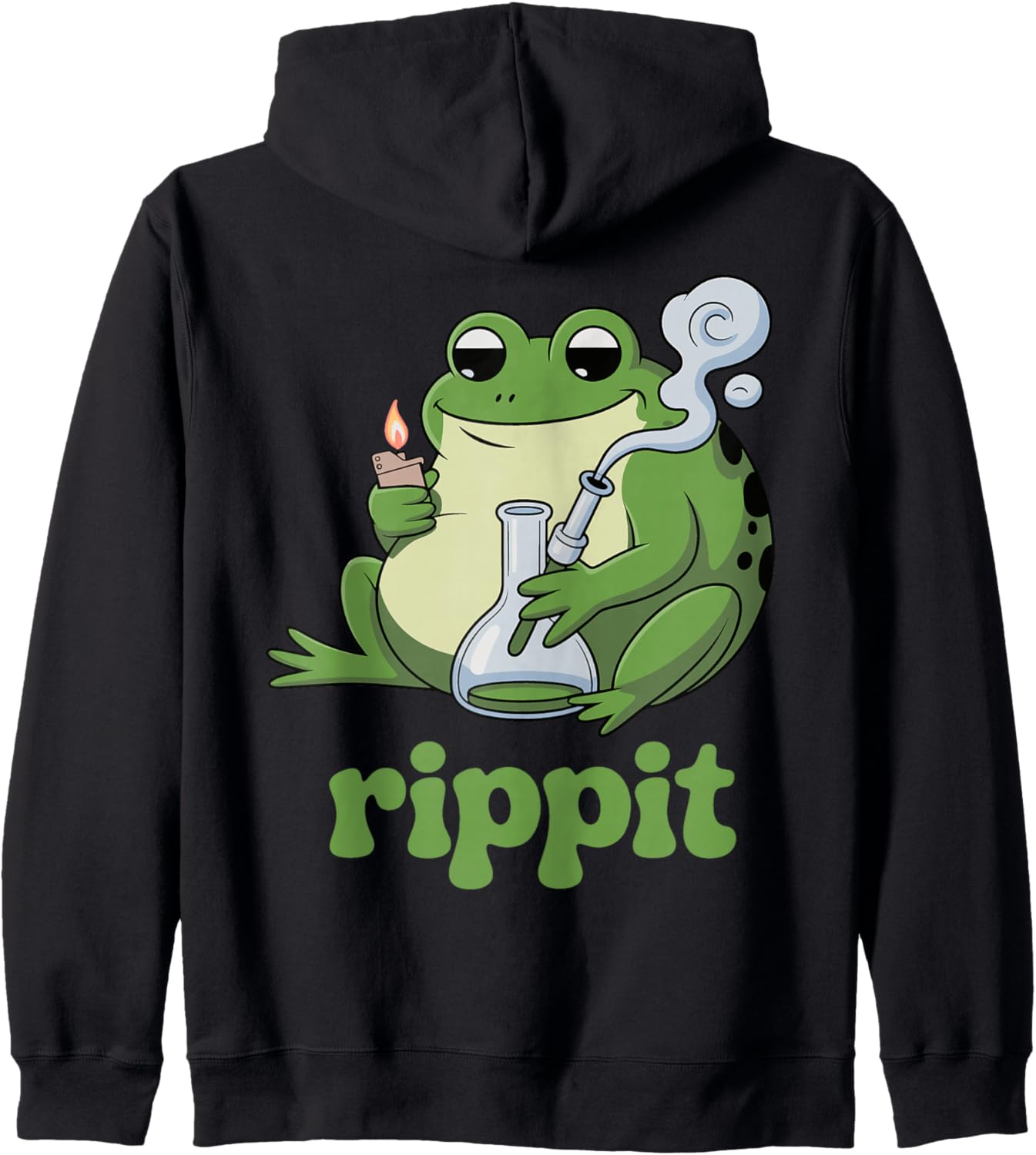 Rippit Stoner Frog Bong Funny Weed Lover Cannabis 420 Zip Hoodie