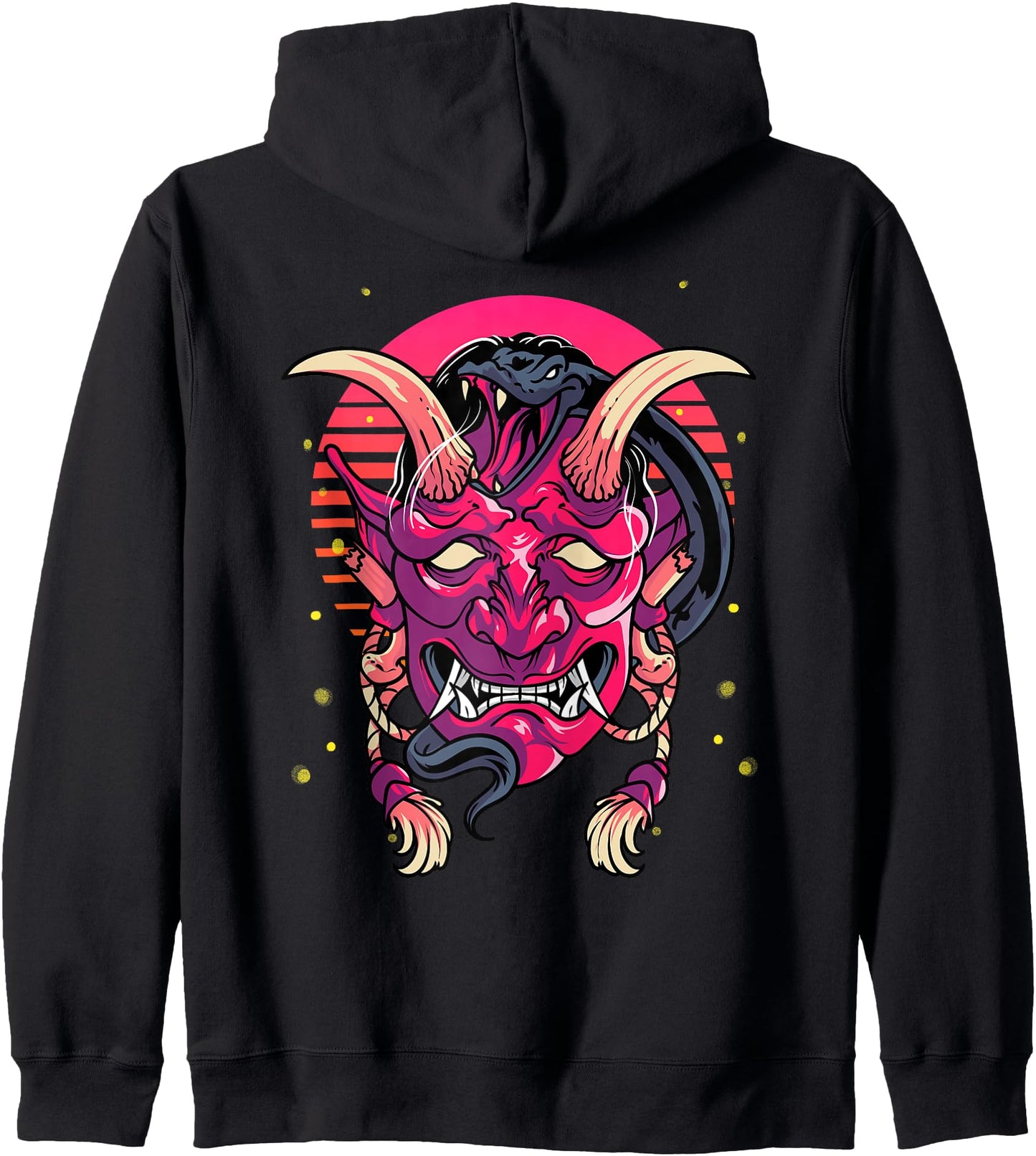 Samurai Demon Mask Monster Sunset Bushido Spirit Japanese Zip Hoodie