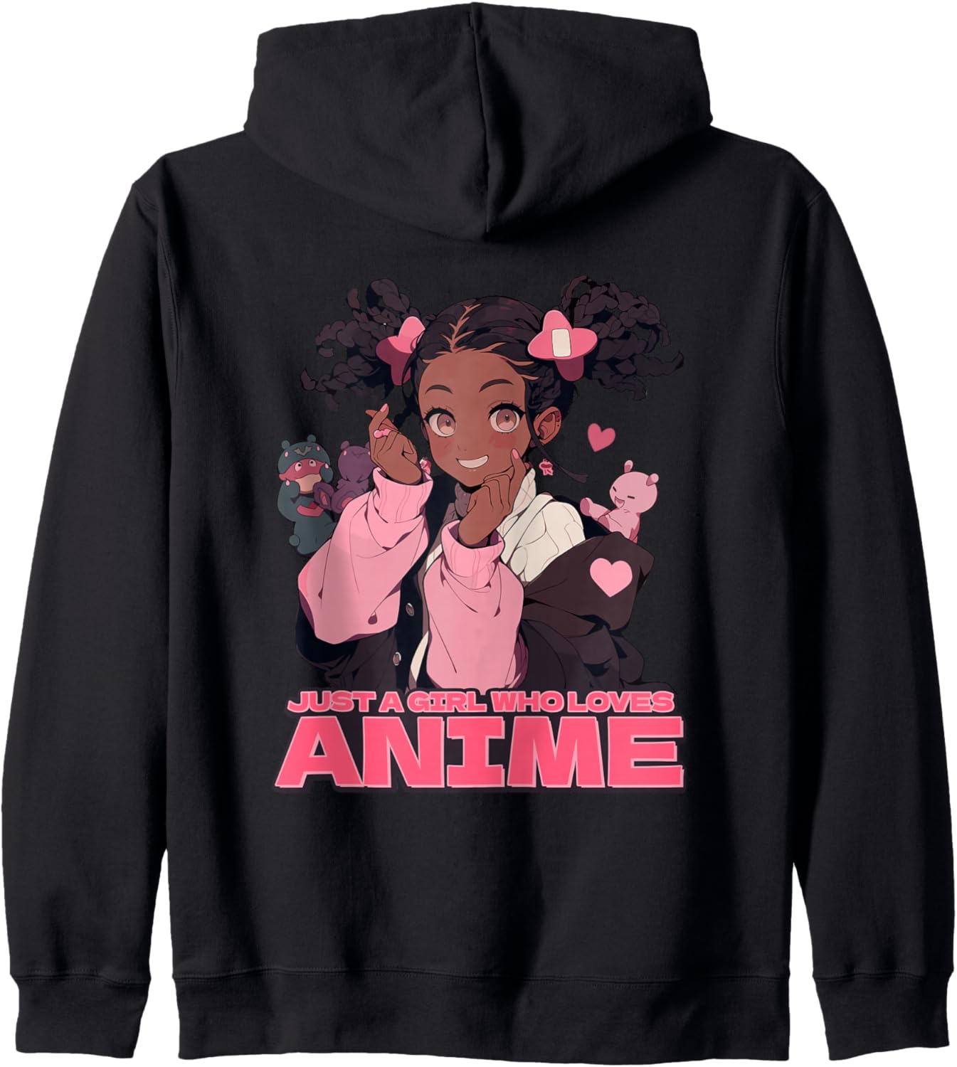 Black Girl Just A Girl Who Loves Anime Zip Hoodie