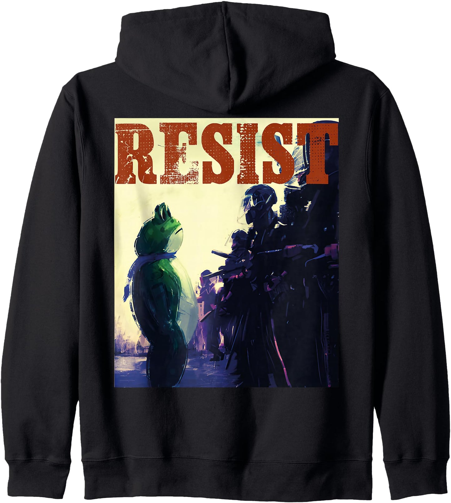 Portland Frog Protest Funny Protest Zip Hoodie