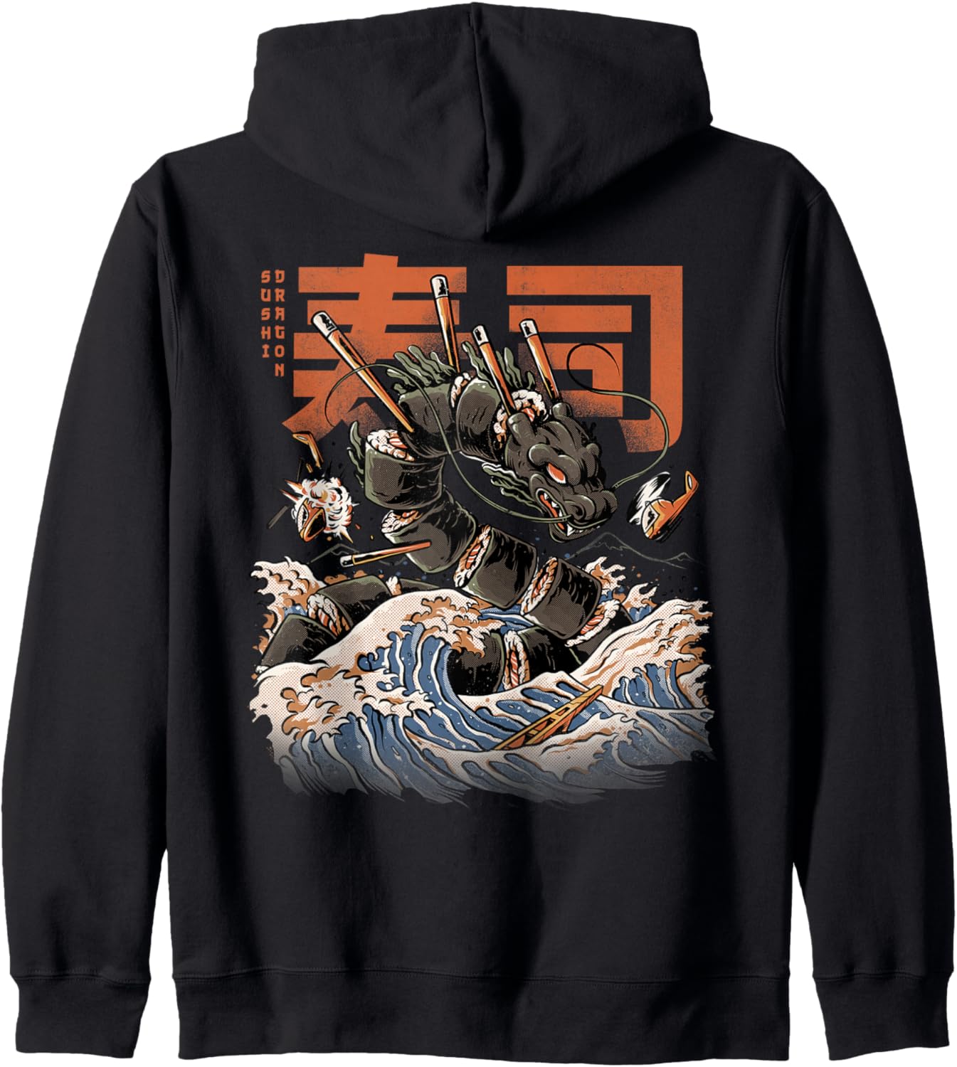 Great Sushi Dragon Japanese Food Kawaii Dragon Anime Hoodie
