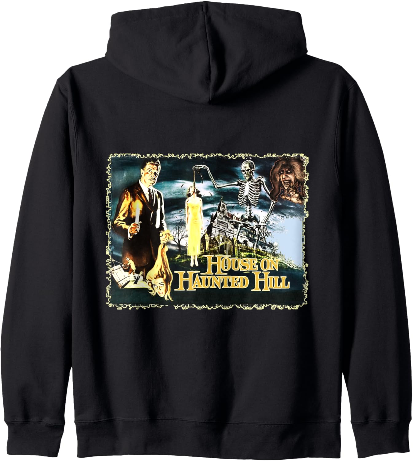Vintage Classic Horror House on Haunted Hill Zip Hoodie