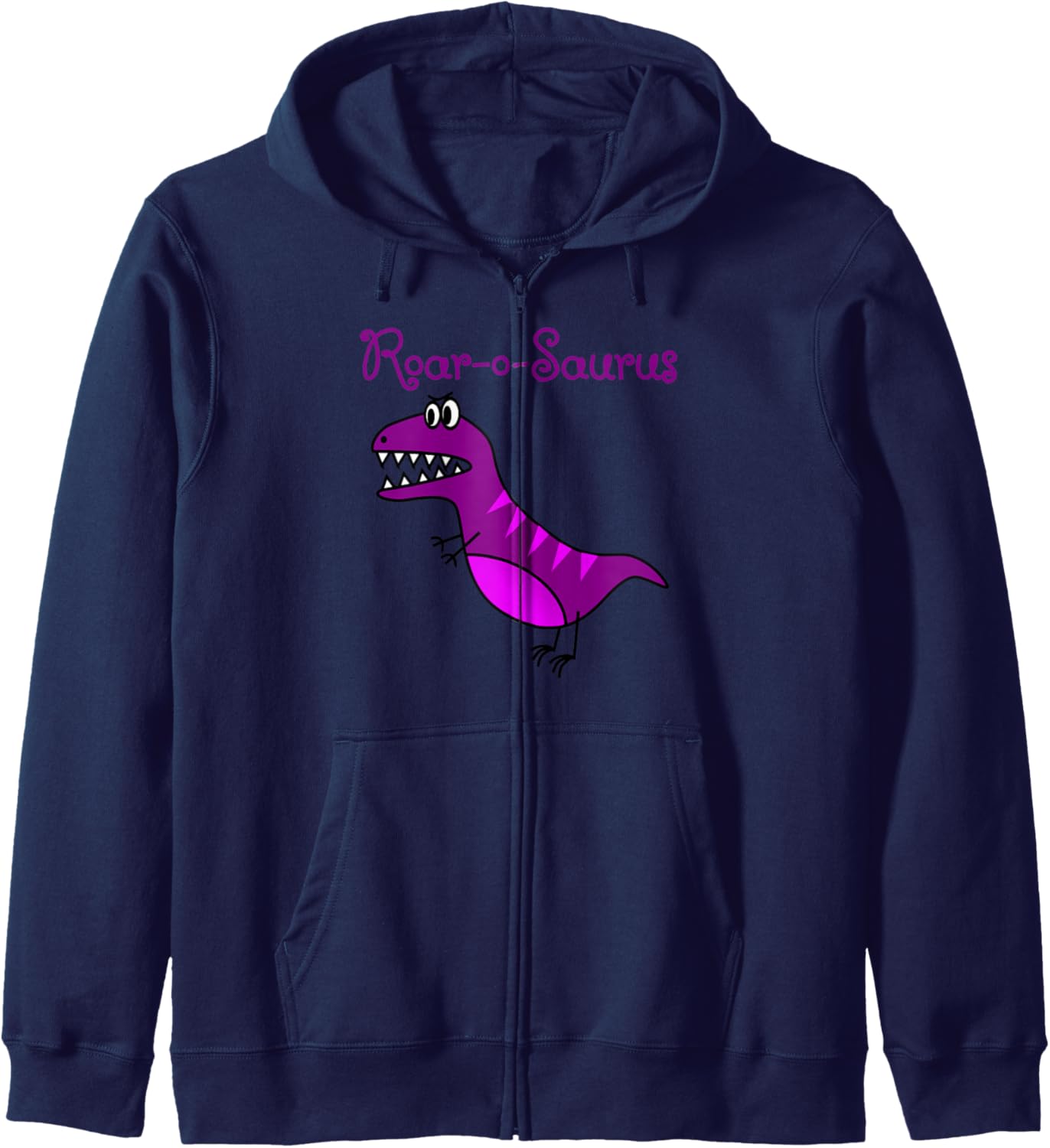 Purple T-rex Dinosaur Roar-o-Saurus Zip Hoodie