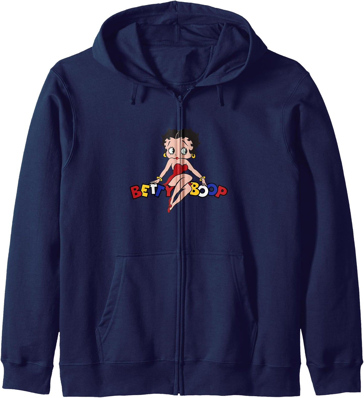 Betty Boop Betty Sitting on Logo Zip Hoodie